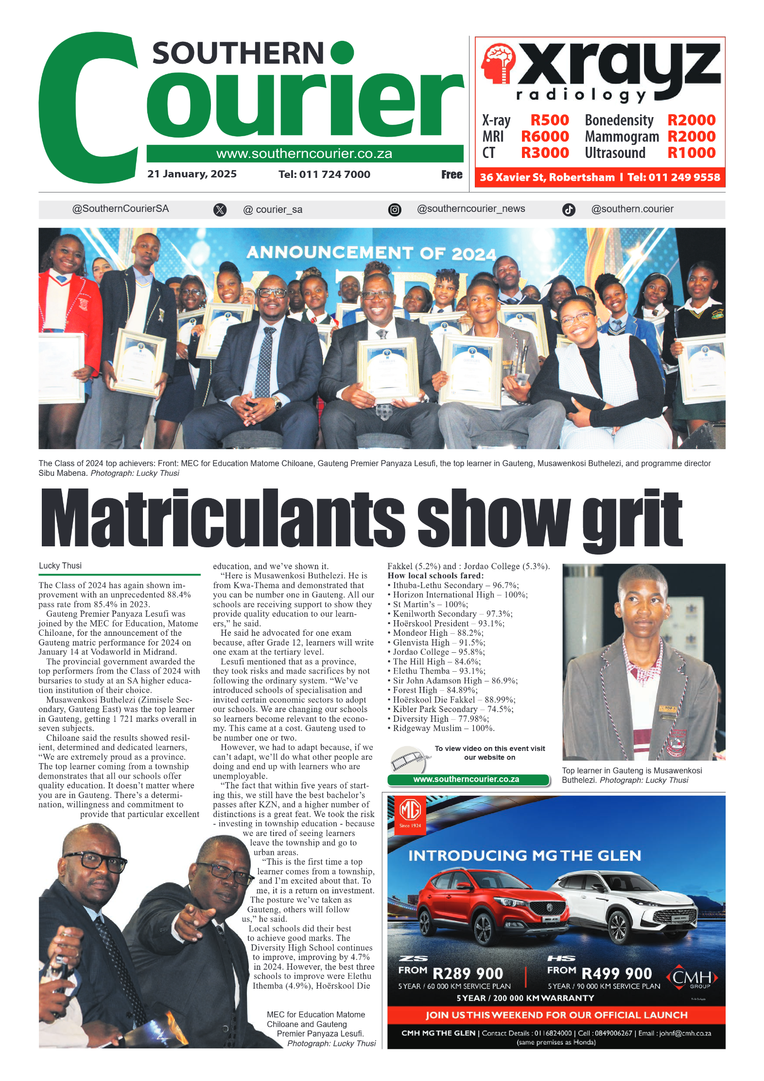 Southern Courier 21 January 2025 page 1