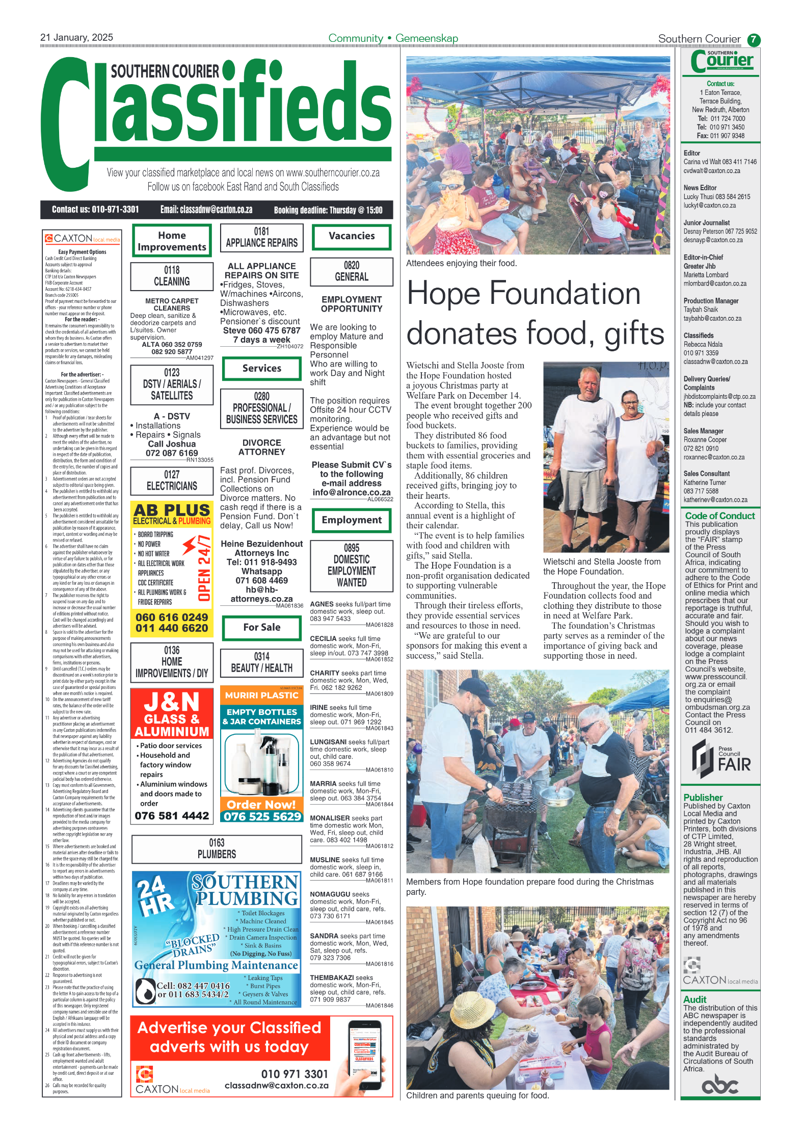 Southern Courier 21 January 2025 page 7