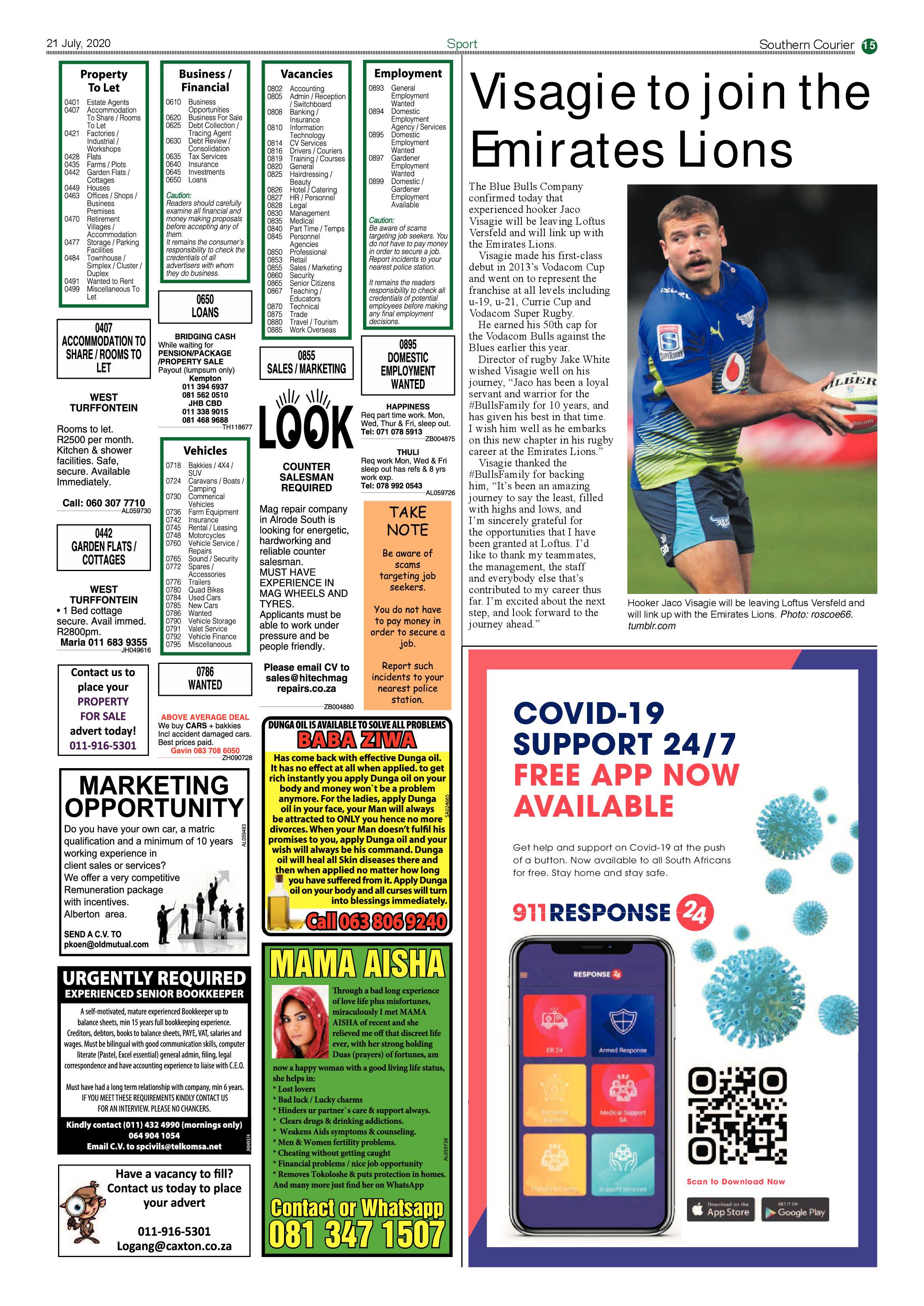 Southern Courier 21 July 2020 page 15