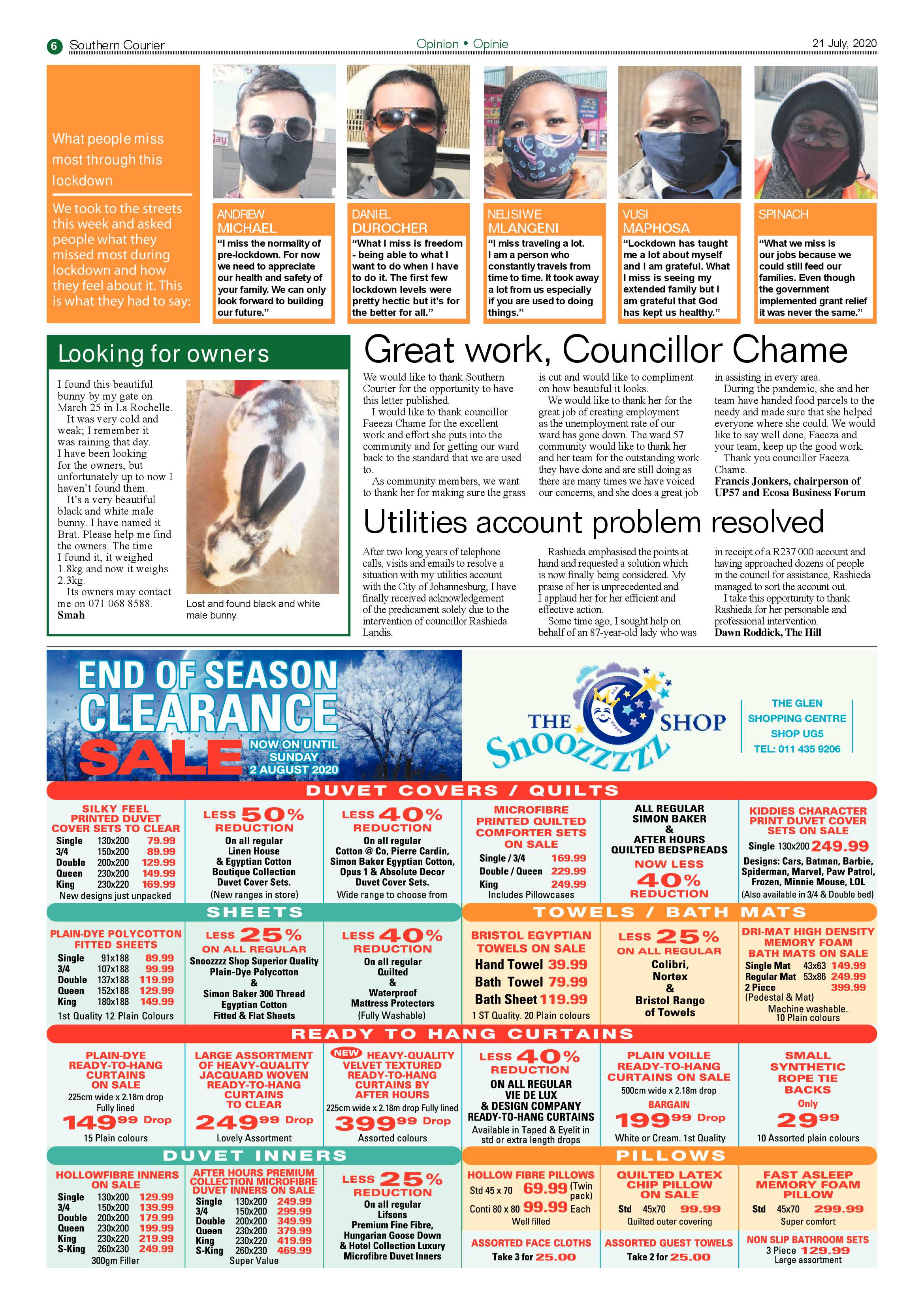 Southern Courier 21 July 2020 page 6