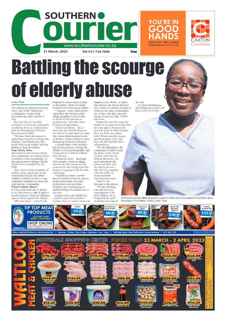 Southern Courier 21 March 2023 page 1