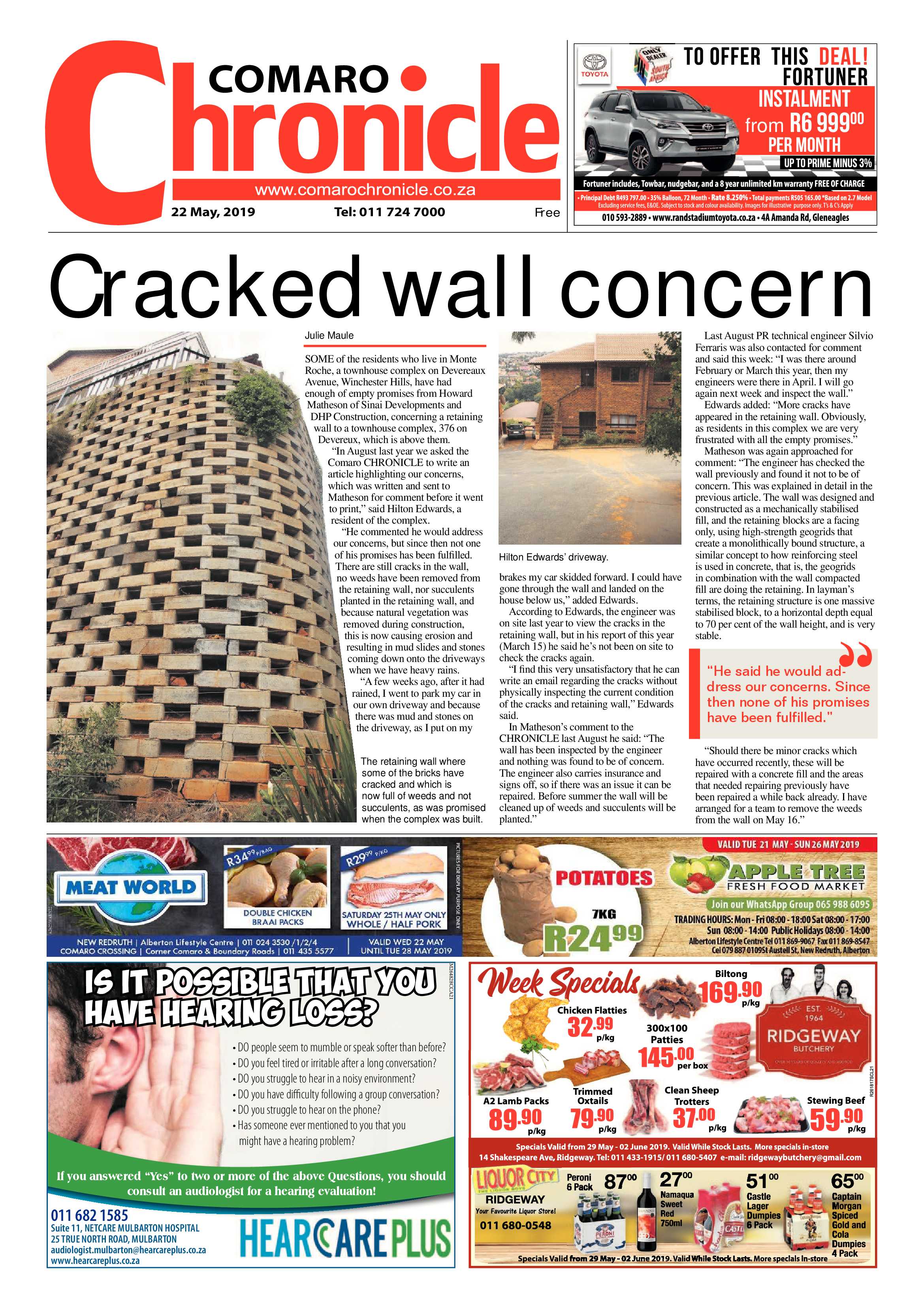 Southern Courier 21 May 2019 page 1