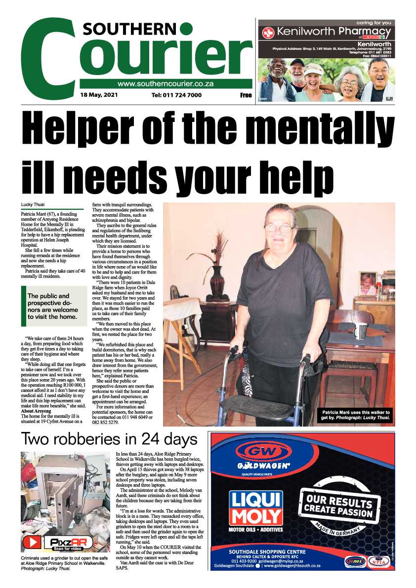 Southern Courier 21 May 2021 page 1