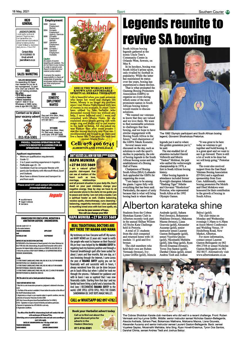 Southern Courier 21 May 2021 page 11