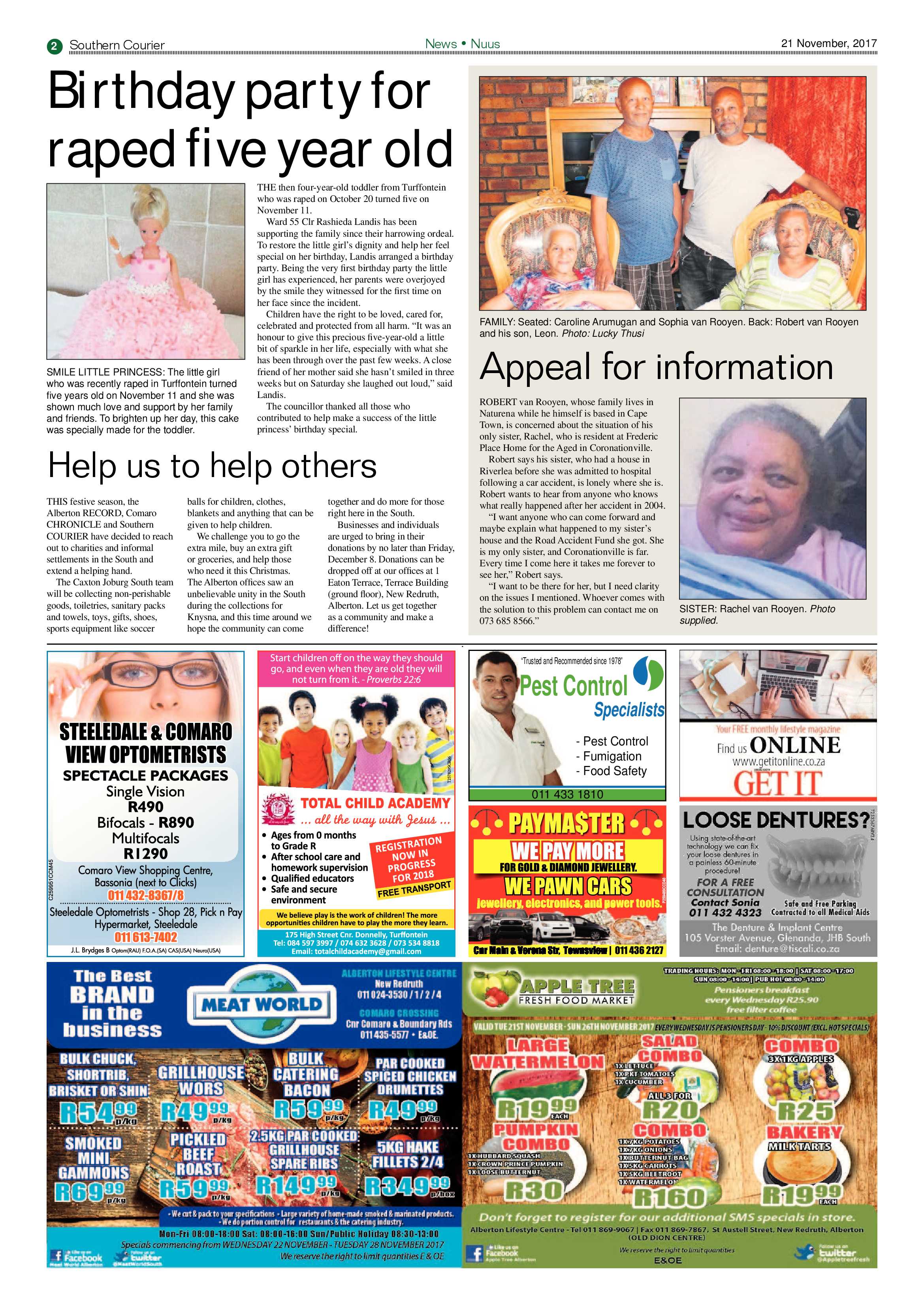 Southern Courier 21 November 2017 page 2