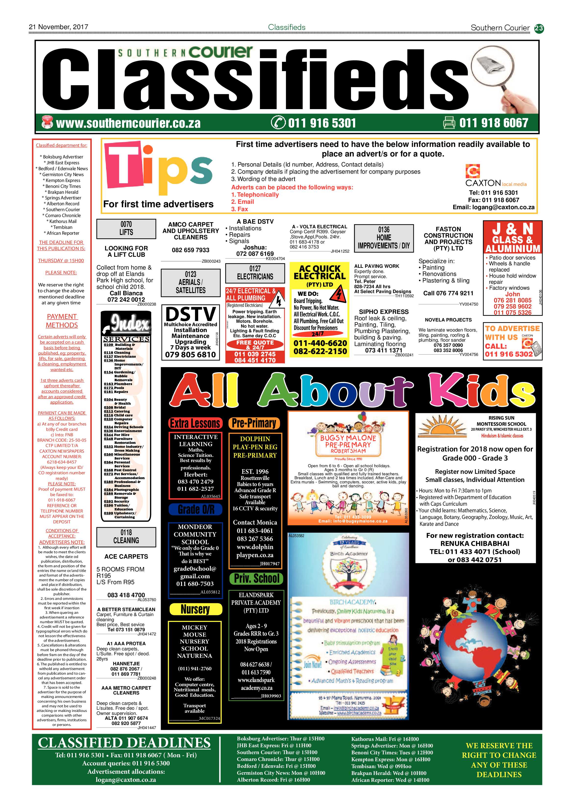 Southern Courier 21 November 2017 page 23