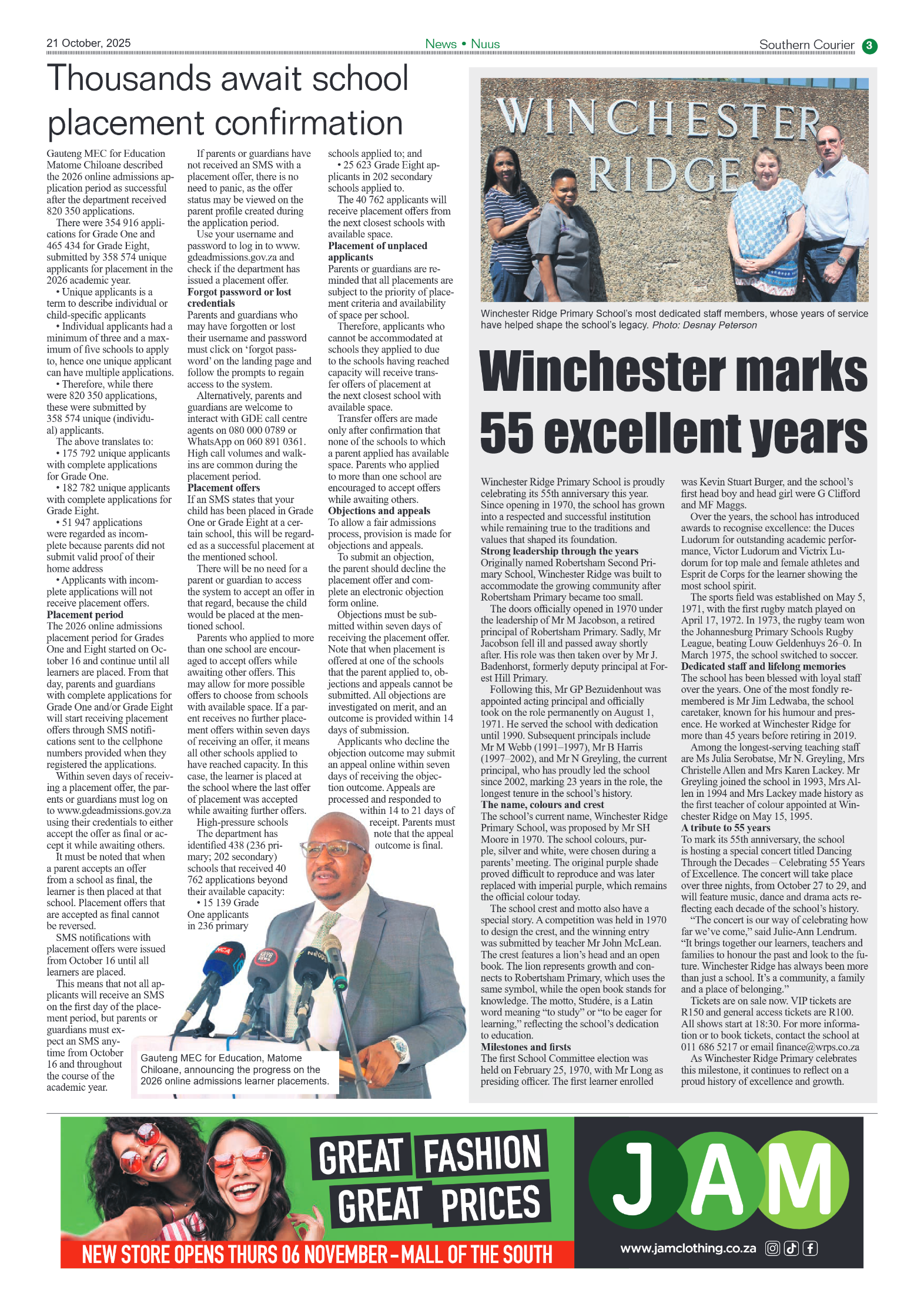 Southern Courier 21 October 2025 page 3