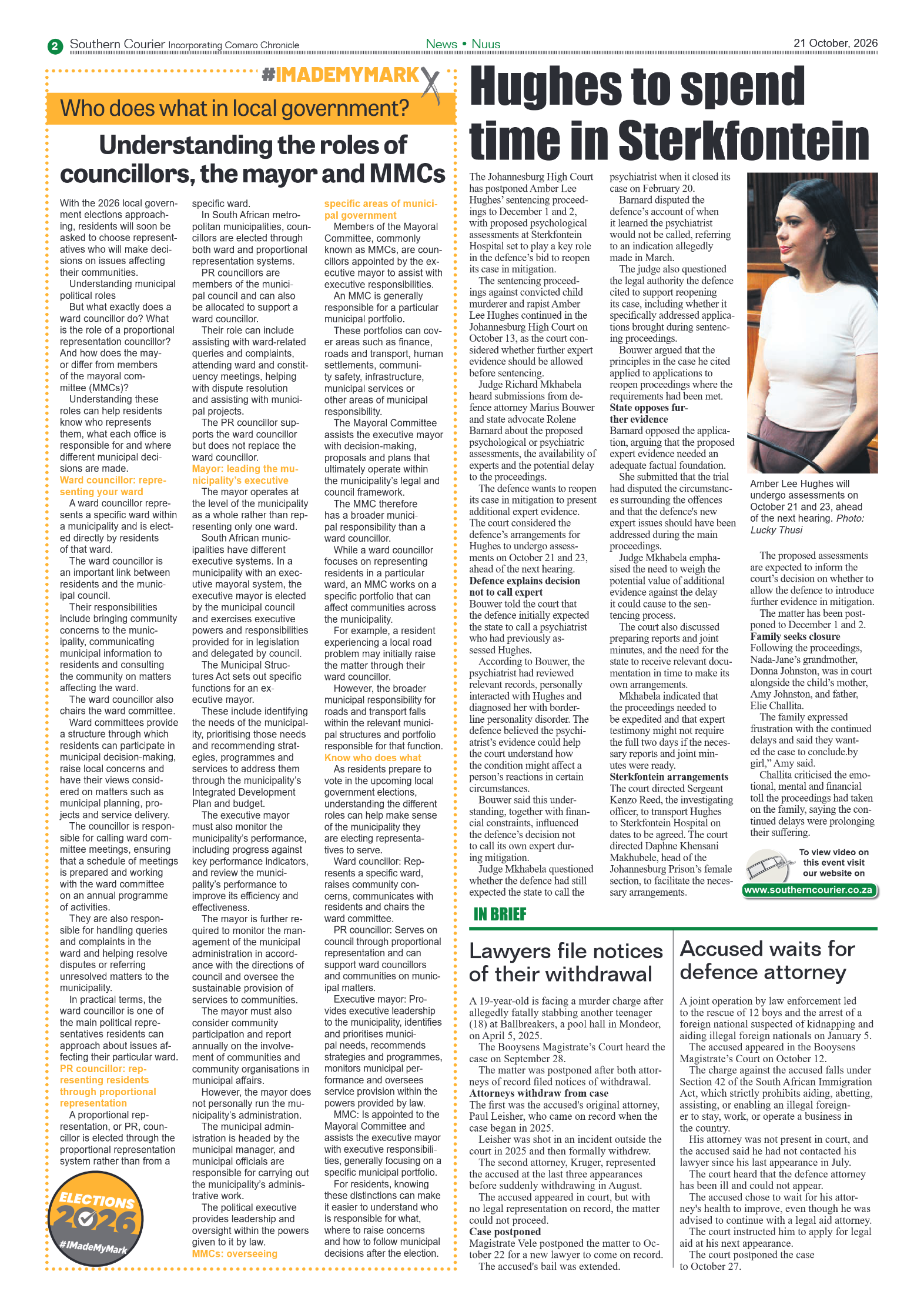 Southern Courier 21 October 2026 page 2