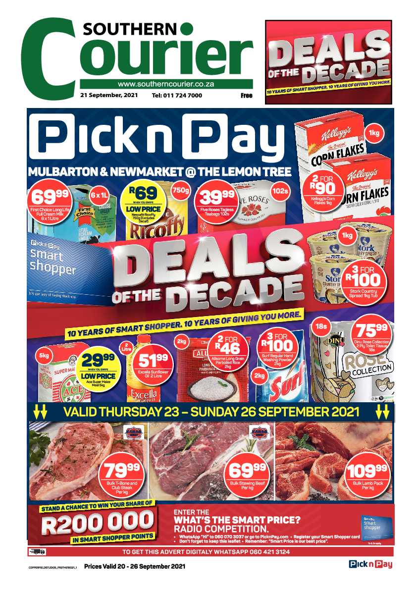 Southern Courier 21 September 2021 page 1