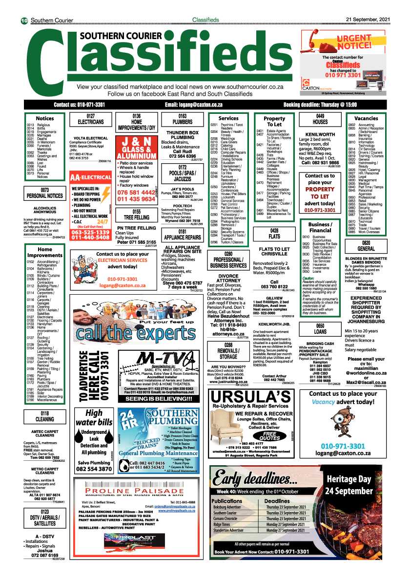 Southern Courier 21 September 2021 page 12