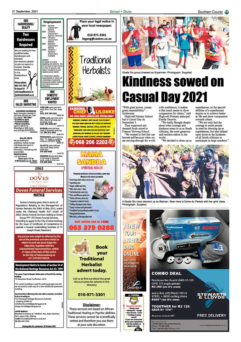 Southern Courier 21 September 2021 page 13