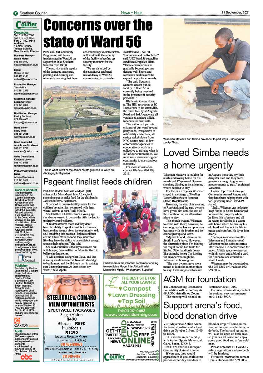 Southern Courier 21 September 2021 page 4