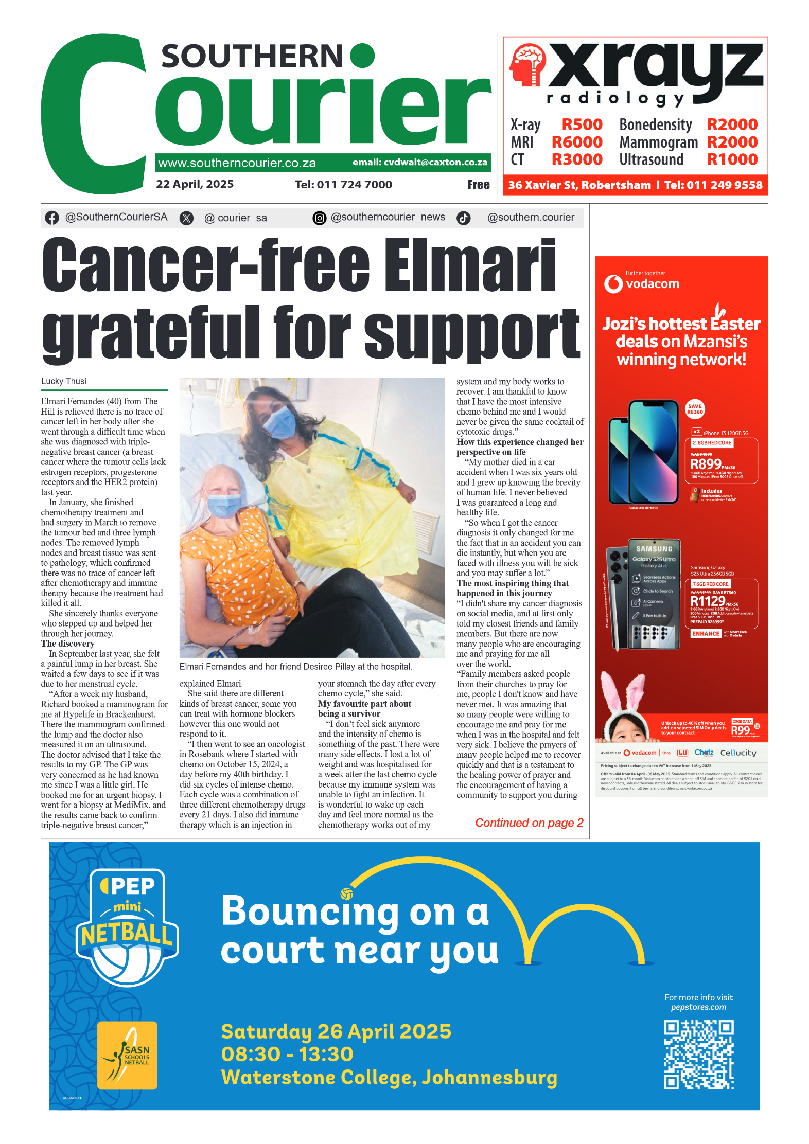 Southern Courier 22 April 2025 page 1