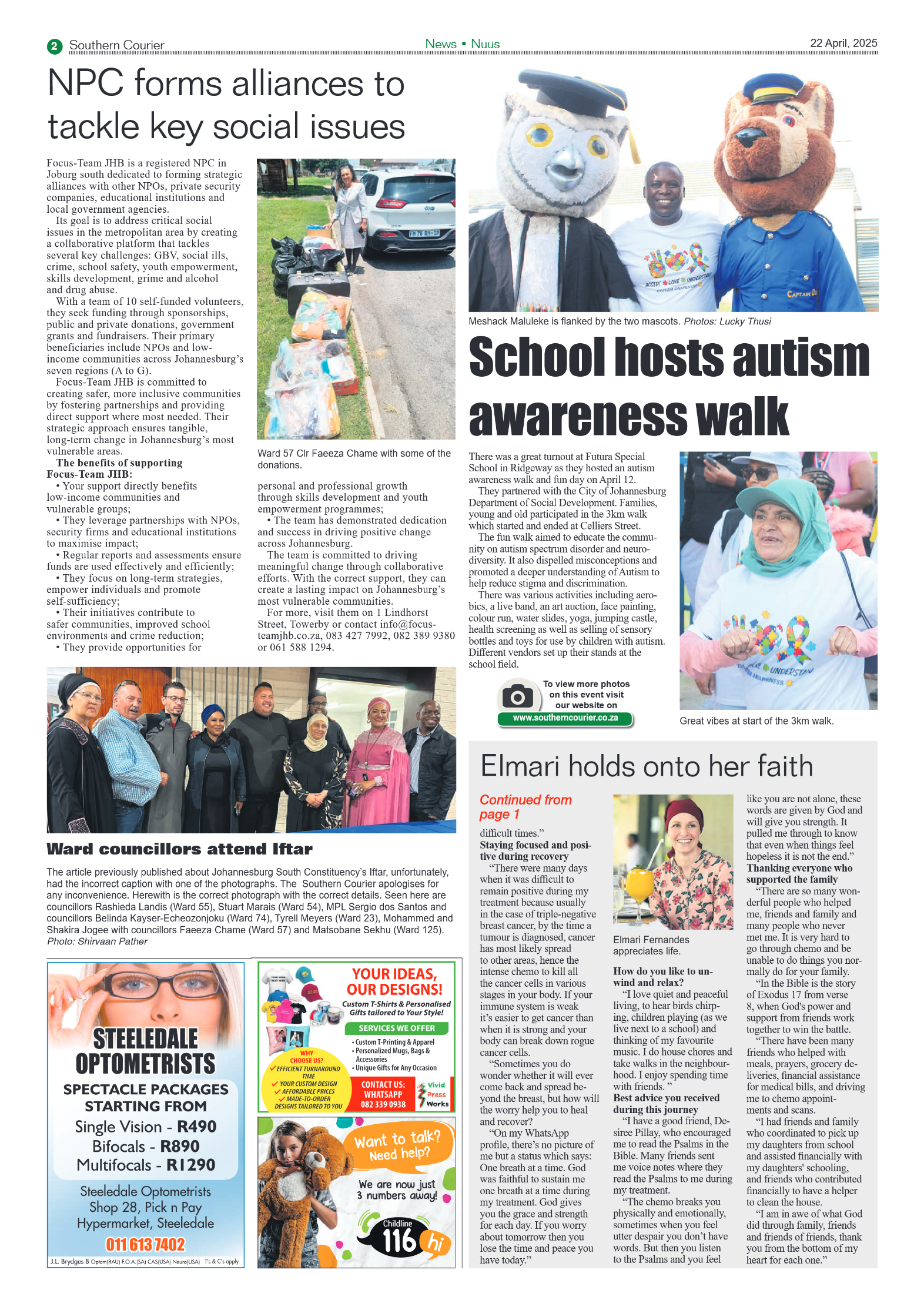 Southern Courier 22 April 2025 page 2