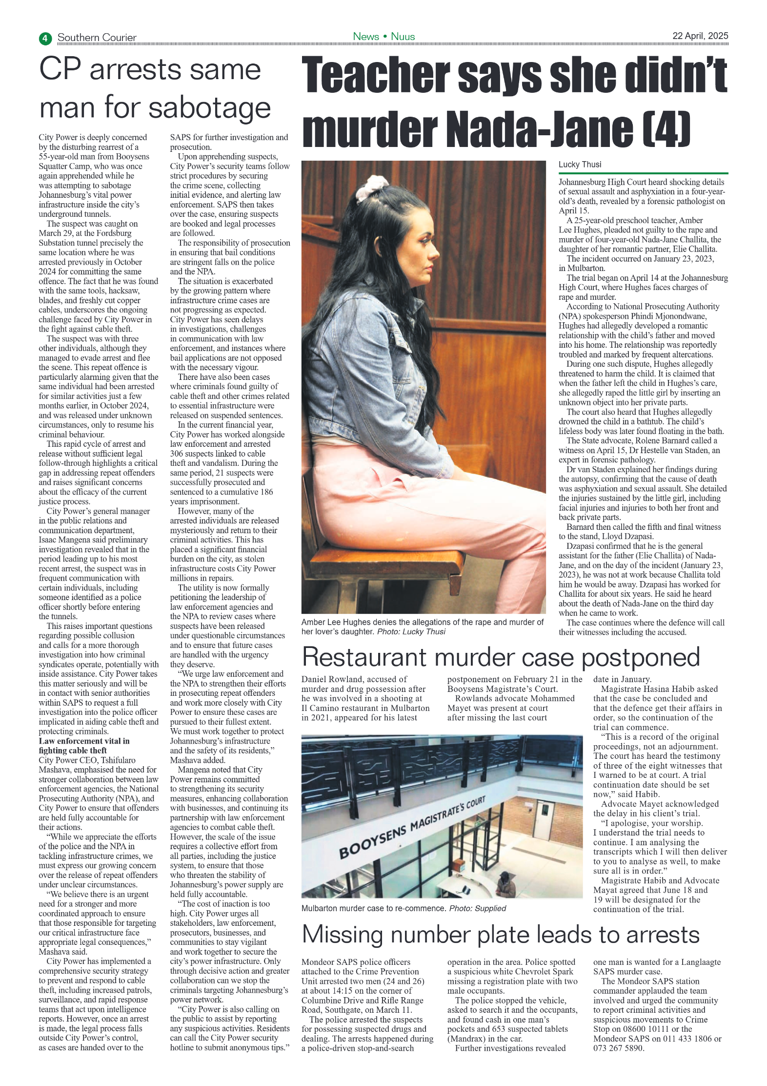 Southern Courier 22 April 2025 page 4