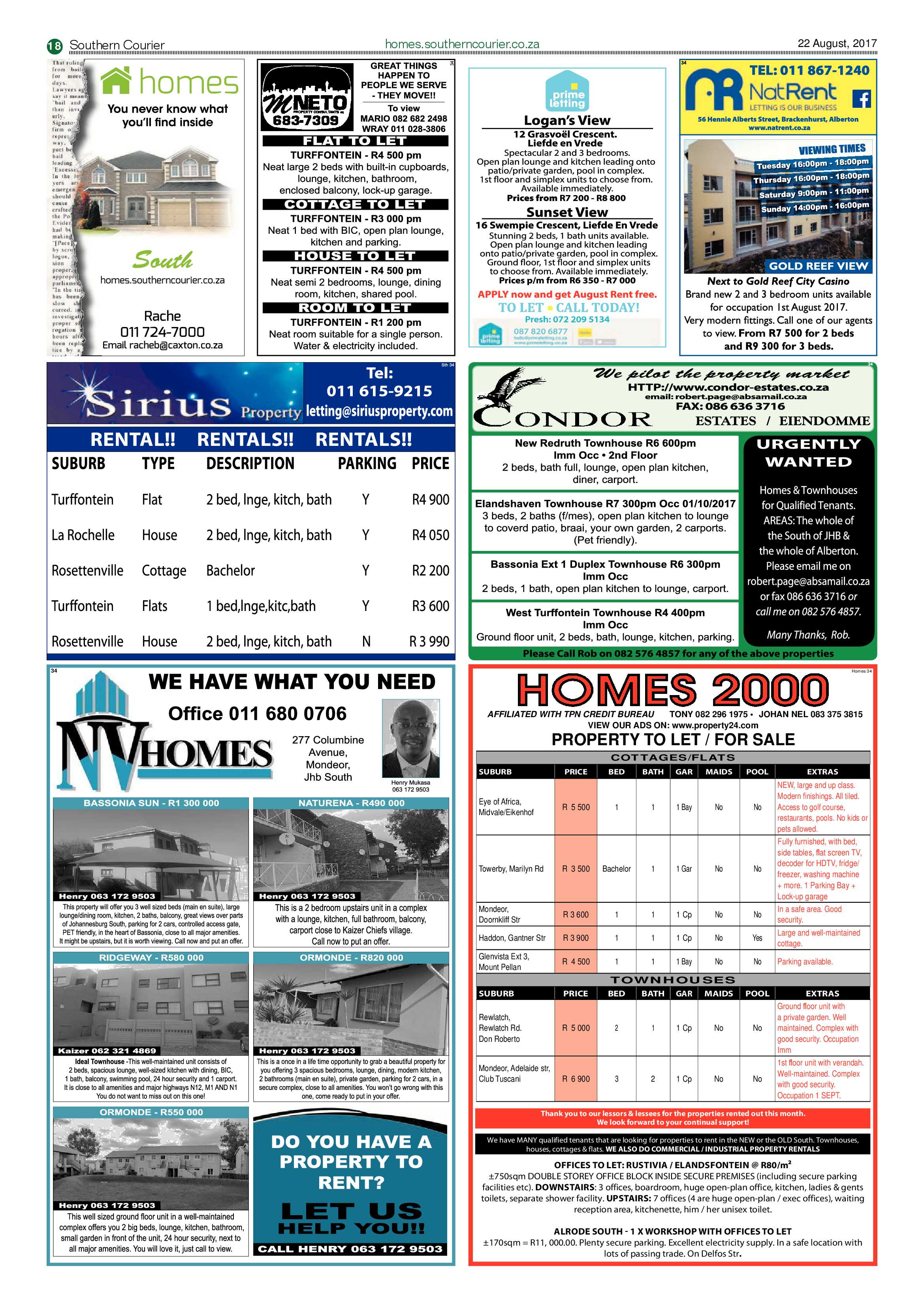 Southern Courier 22 August 2017 page 18