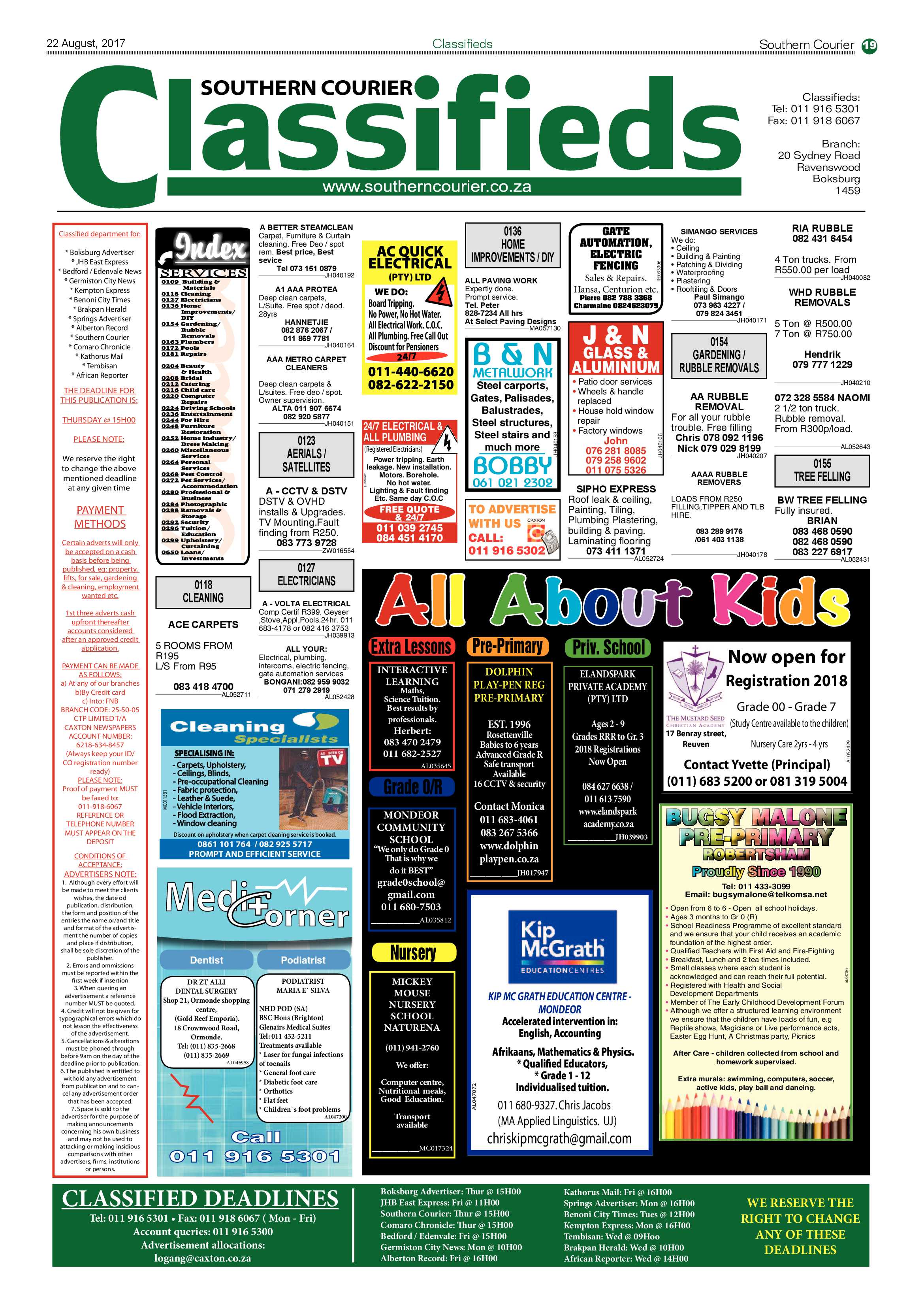 Southern Courier 22 August 2017 page 19