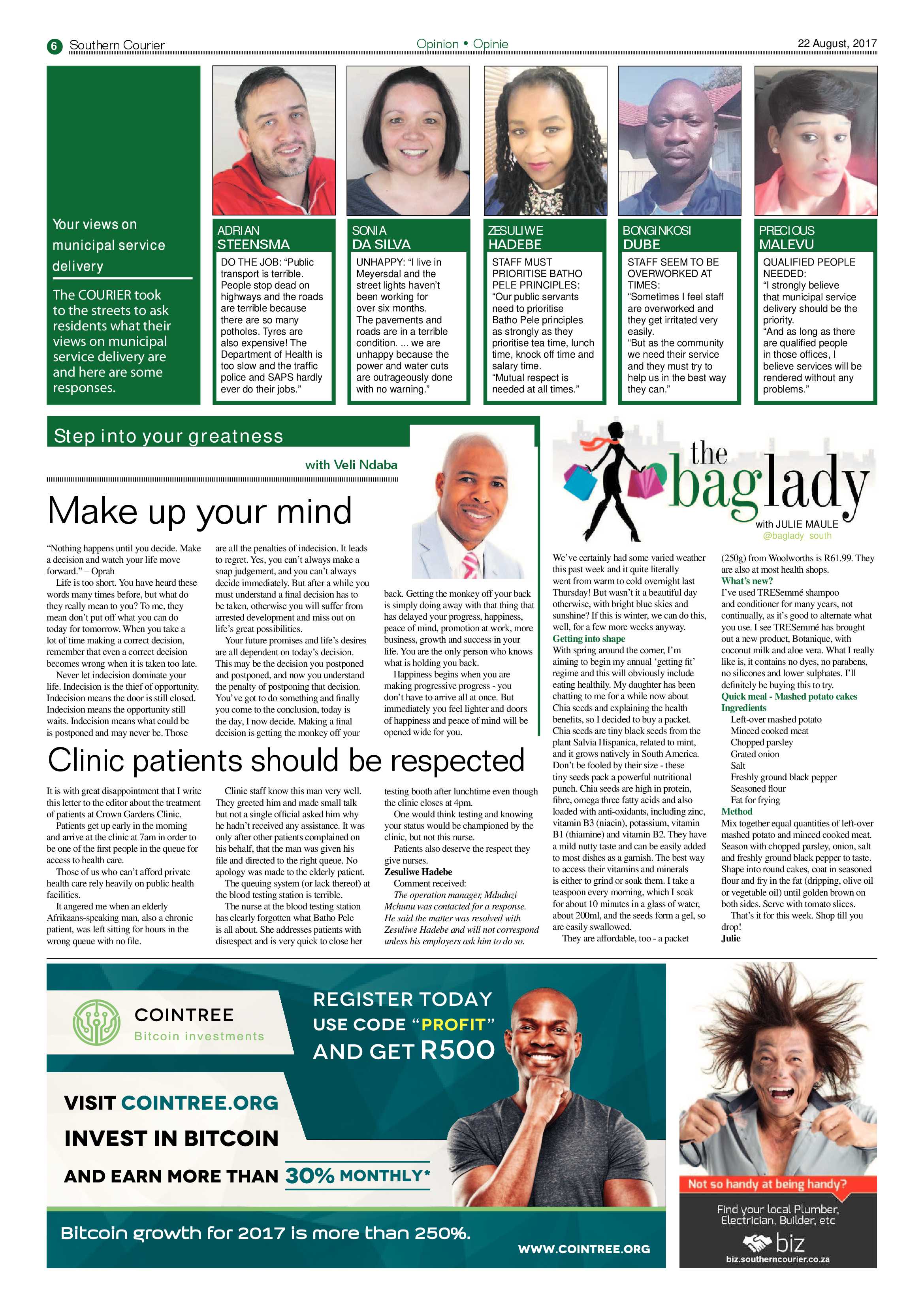 Southern Courier 22 August 2017 page 6