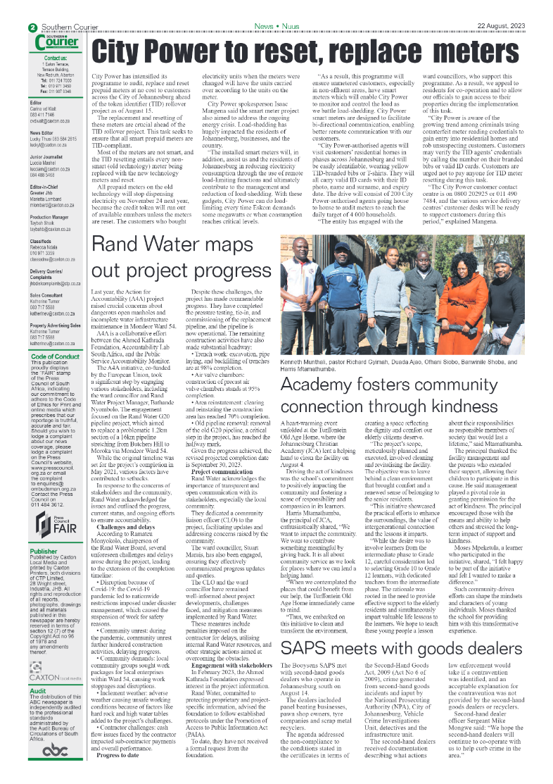 Southern Courier 22 August 2023 page 2