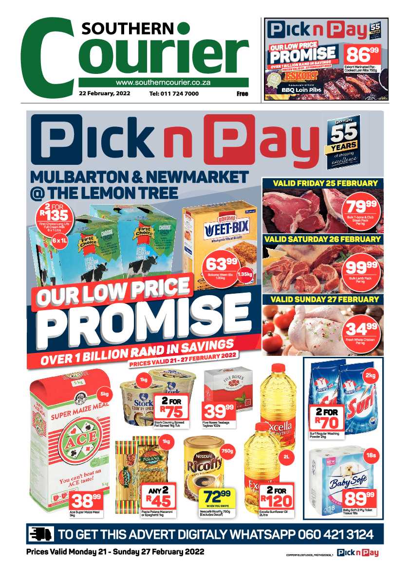 Southern Courier 22 February 2022 page 1