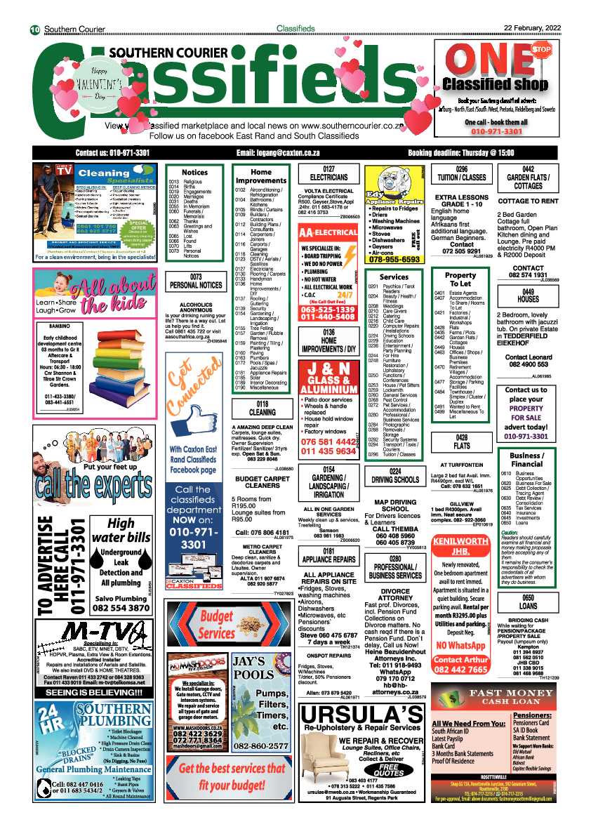 Southern Courier 22 February 2022 page 12