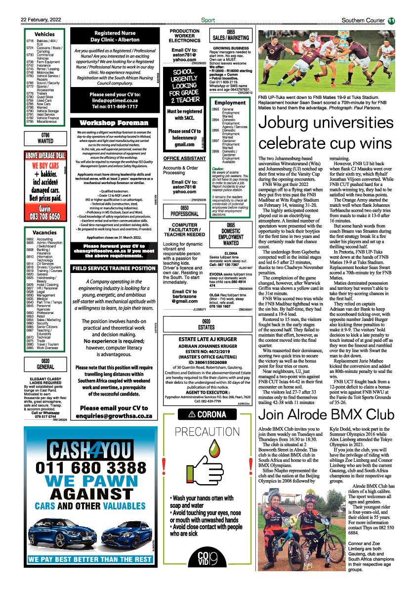 Southern Courier 22 February 2022 page 13