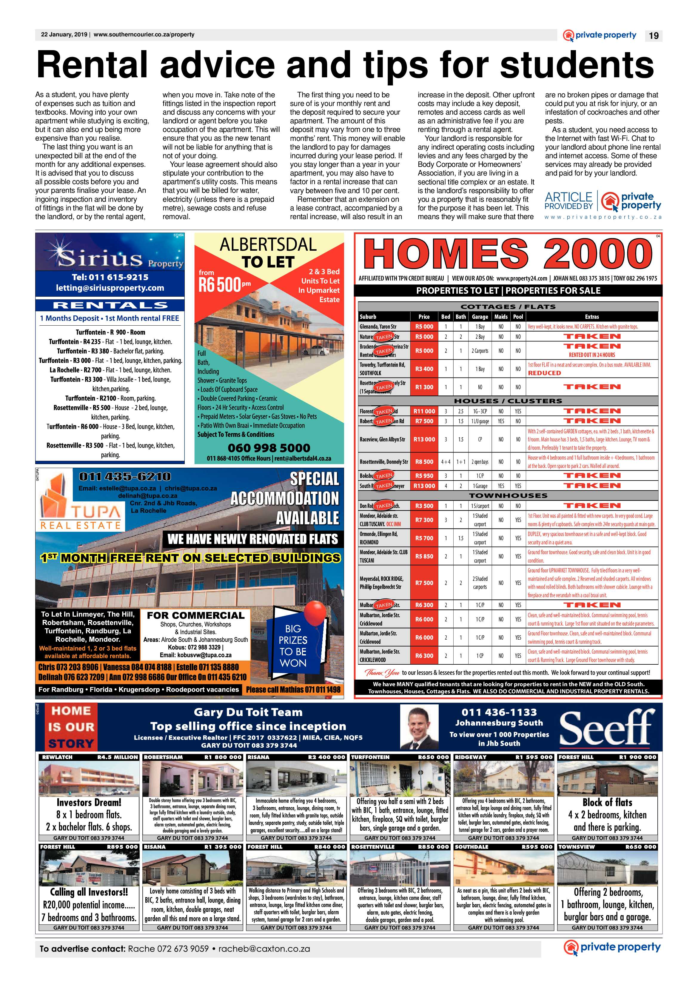 Southern Courier 22 January 2019 page 19