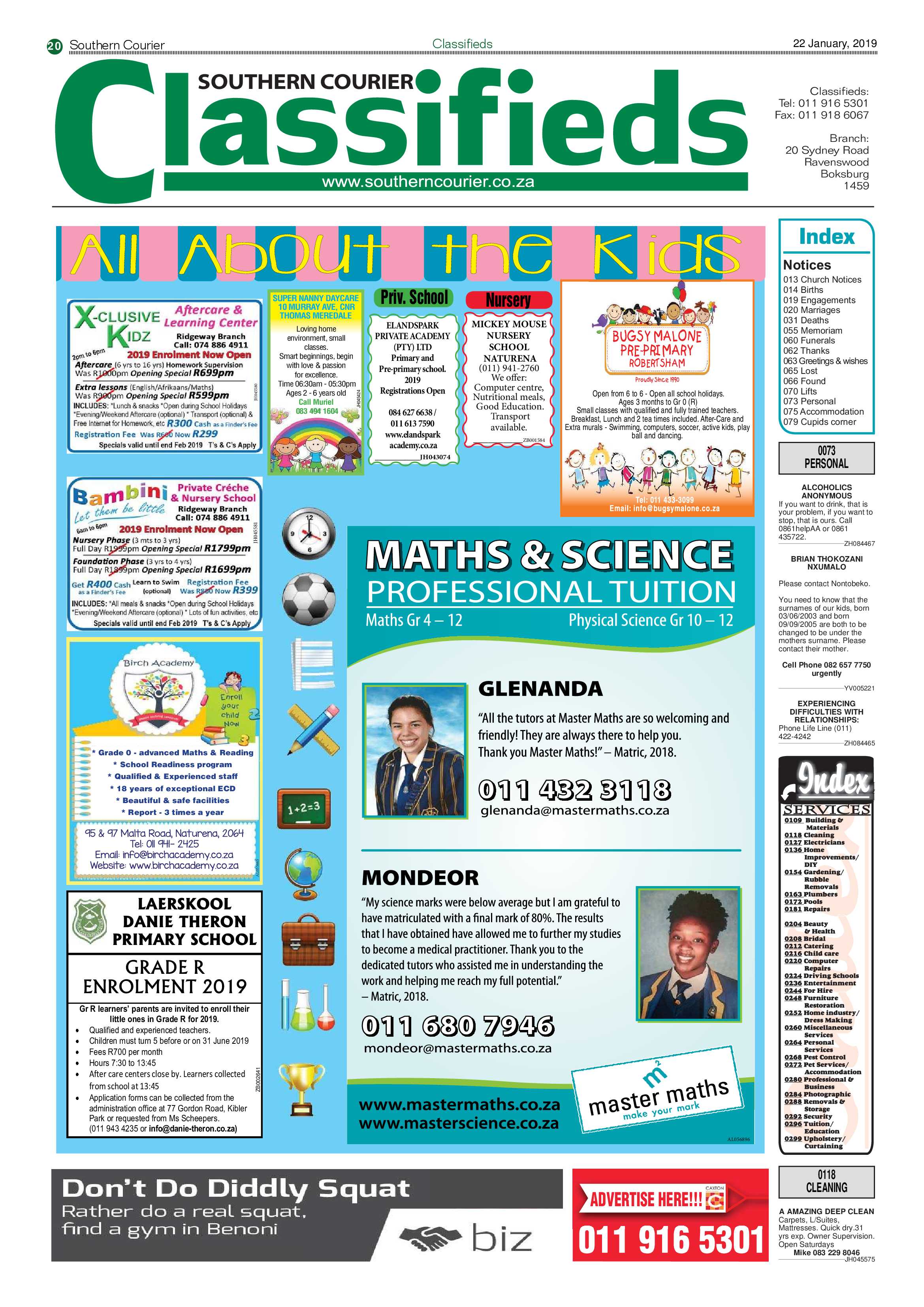 Southern Courier 22 January 2019 page 20