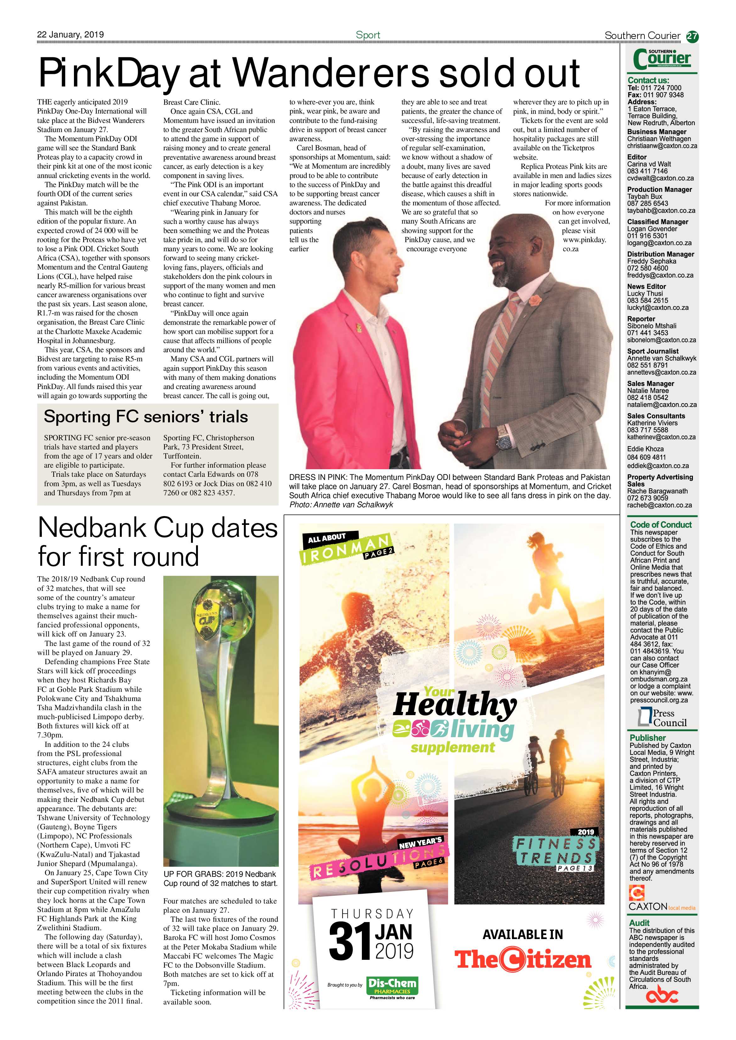 Southern Courier 22 January 2019 page 27