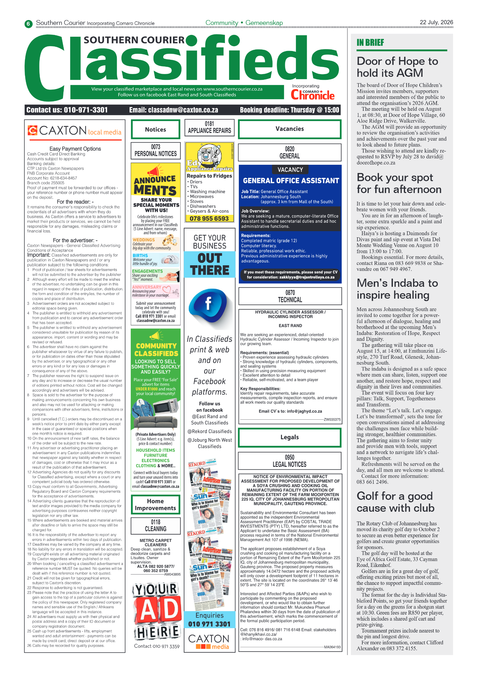 Southern Courier 22 July 2026 page 6