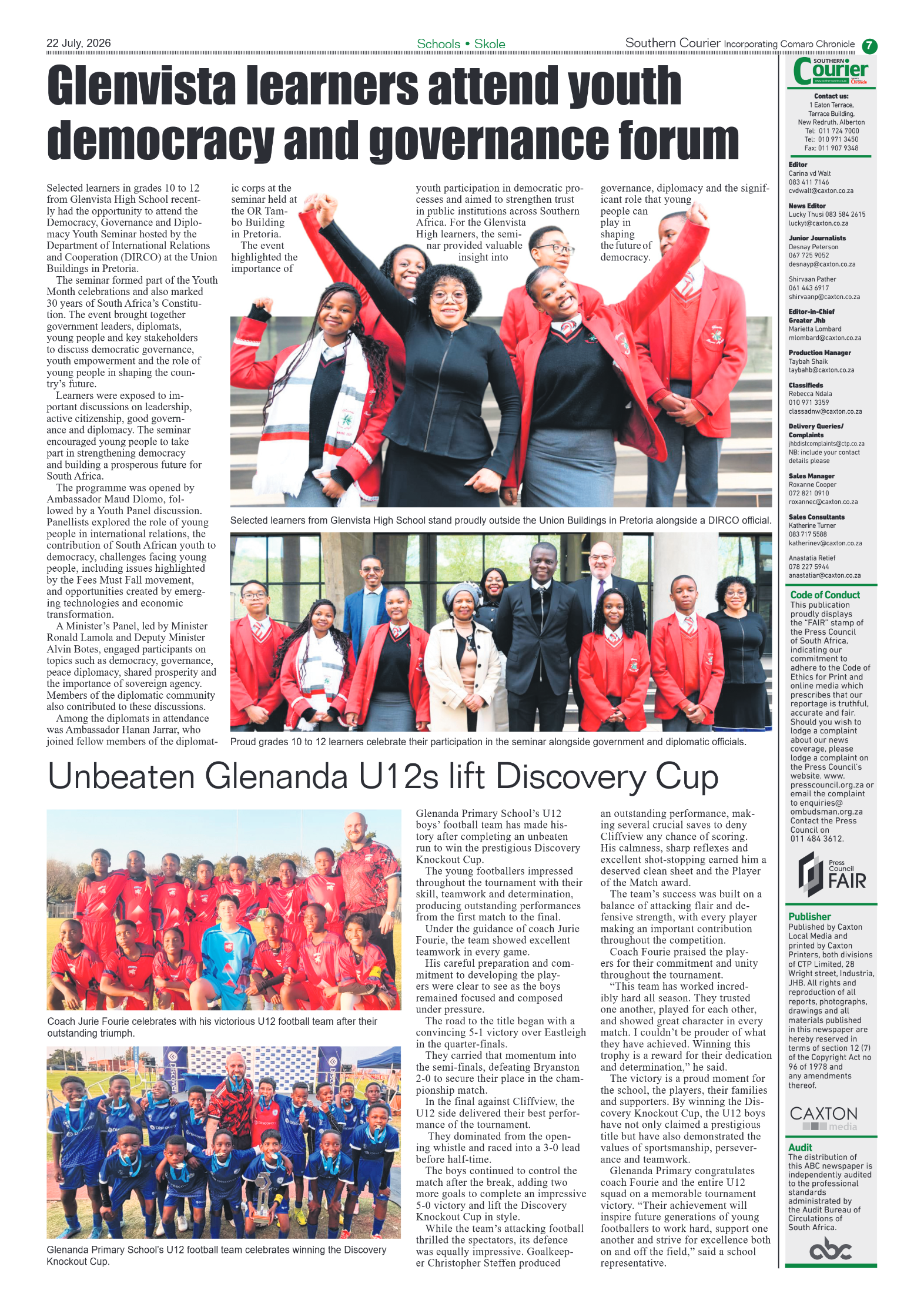 Southern Courier 22 July 2026 page 7