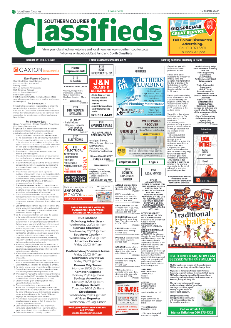 Southern Courier 22 March 2024 page 10