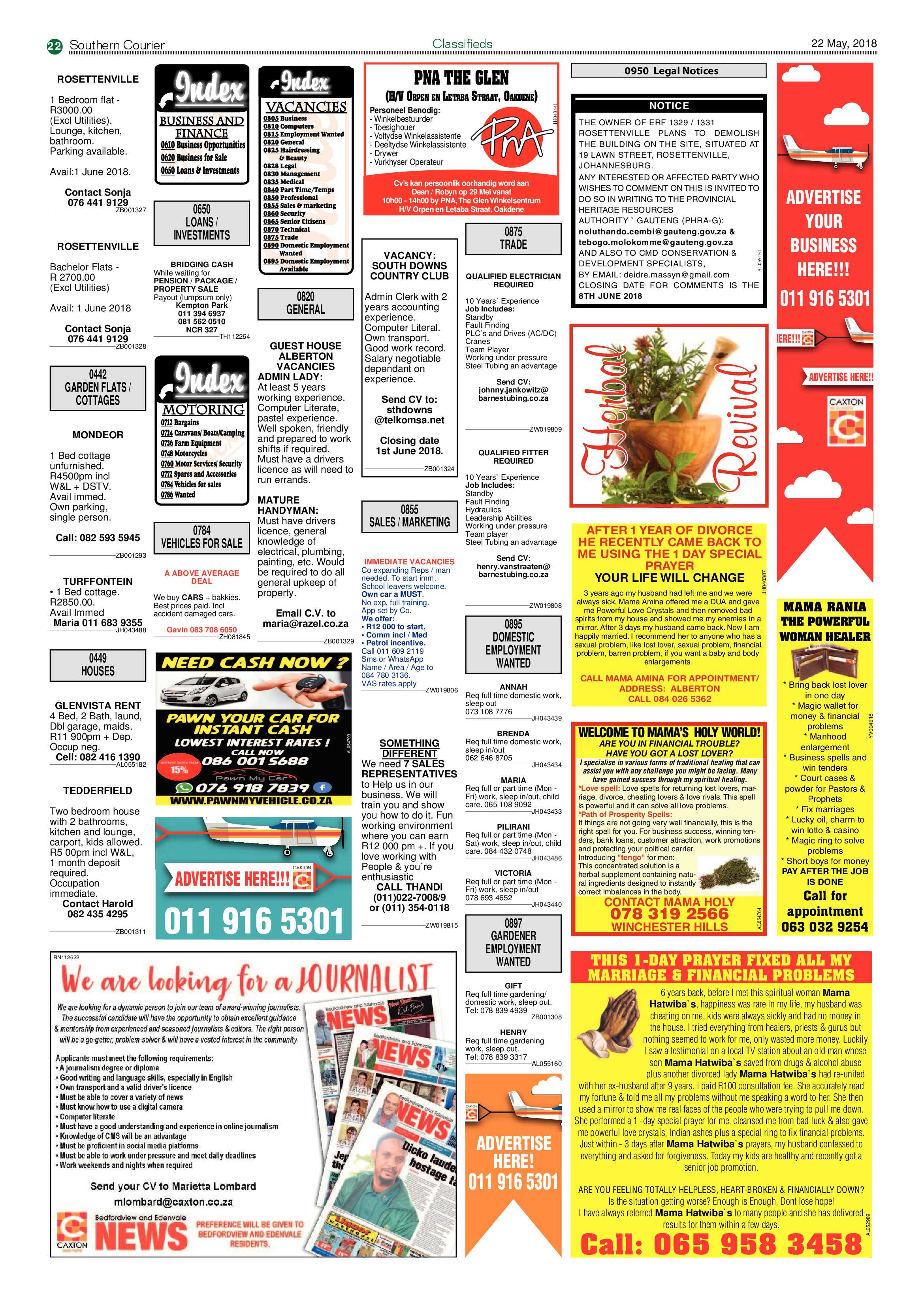 Southern Courier 22 May 2018 page 24