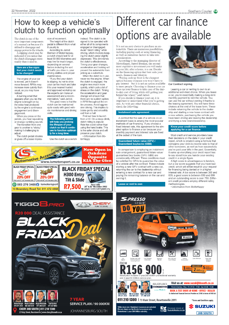 Southern Courier 22 Nov 2022 page 16
