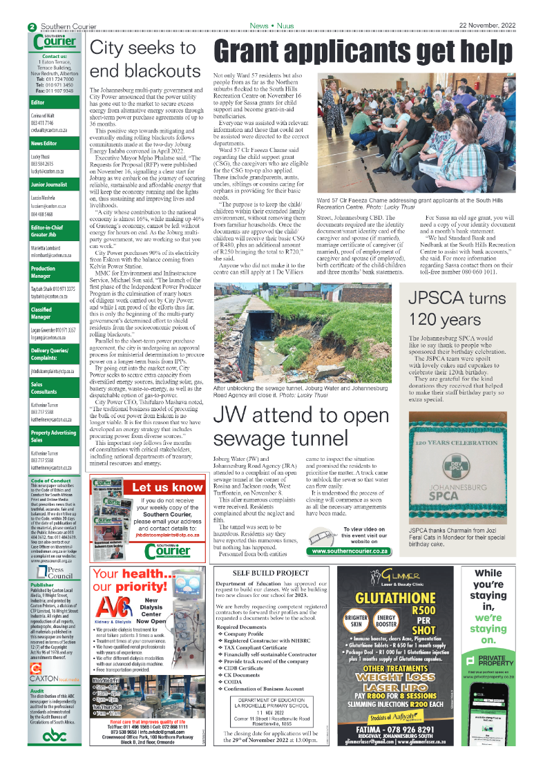 Southern Courier 22 Nov 2022 page 2