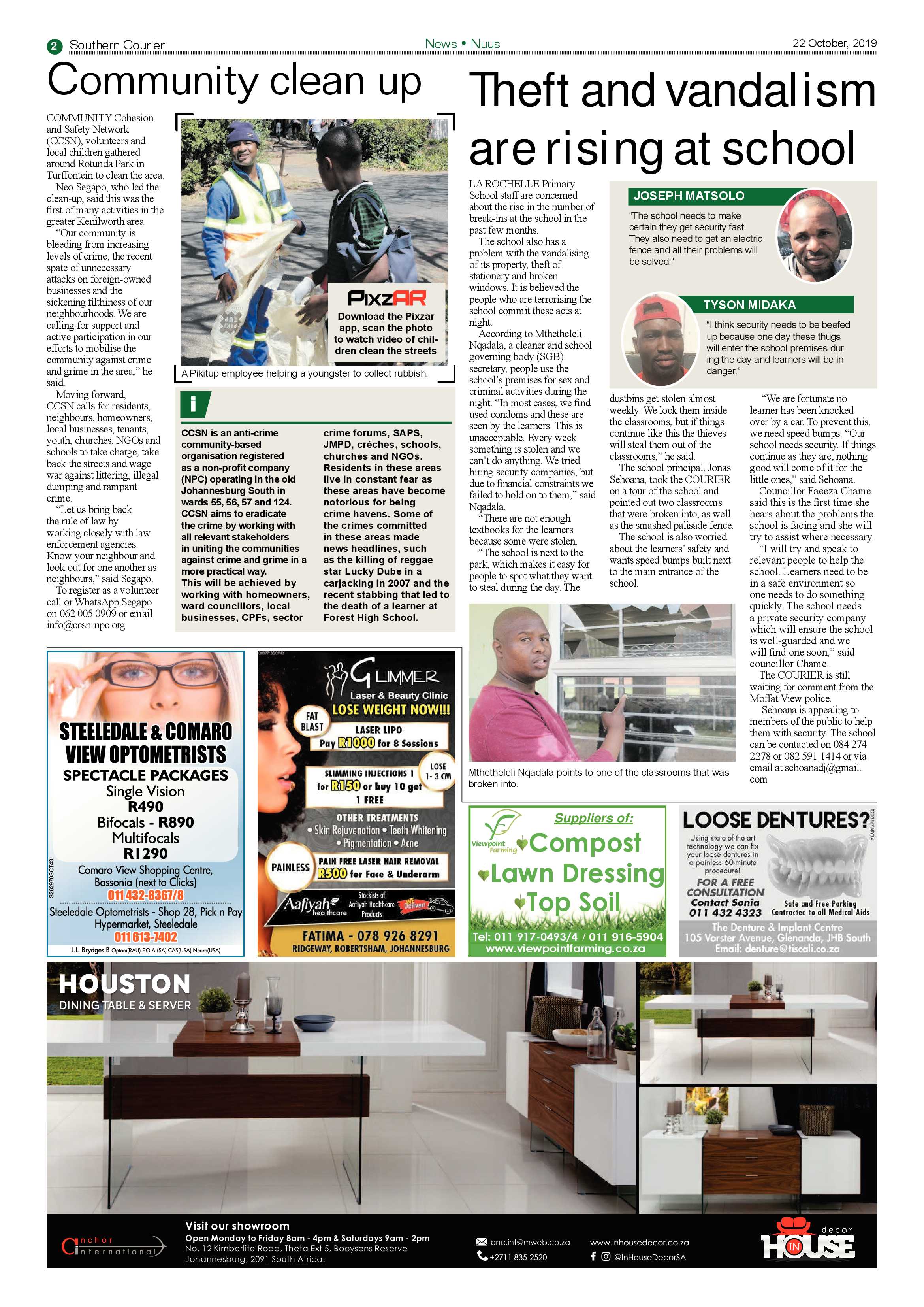 Southern Courier 22 October 2019 page 2