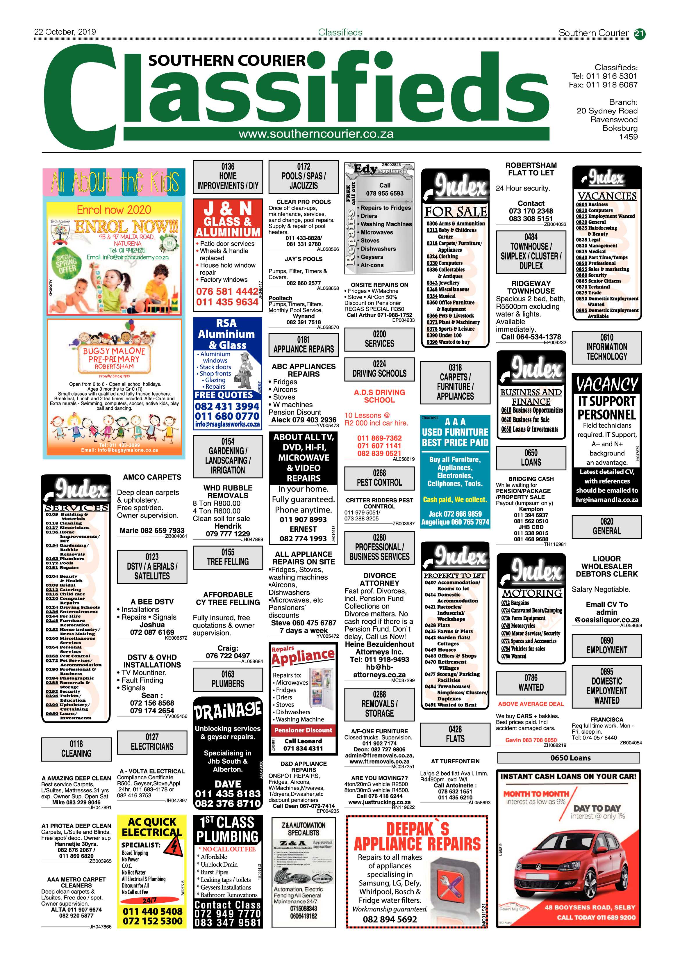 Southern Courier 22 October 2019 page 21