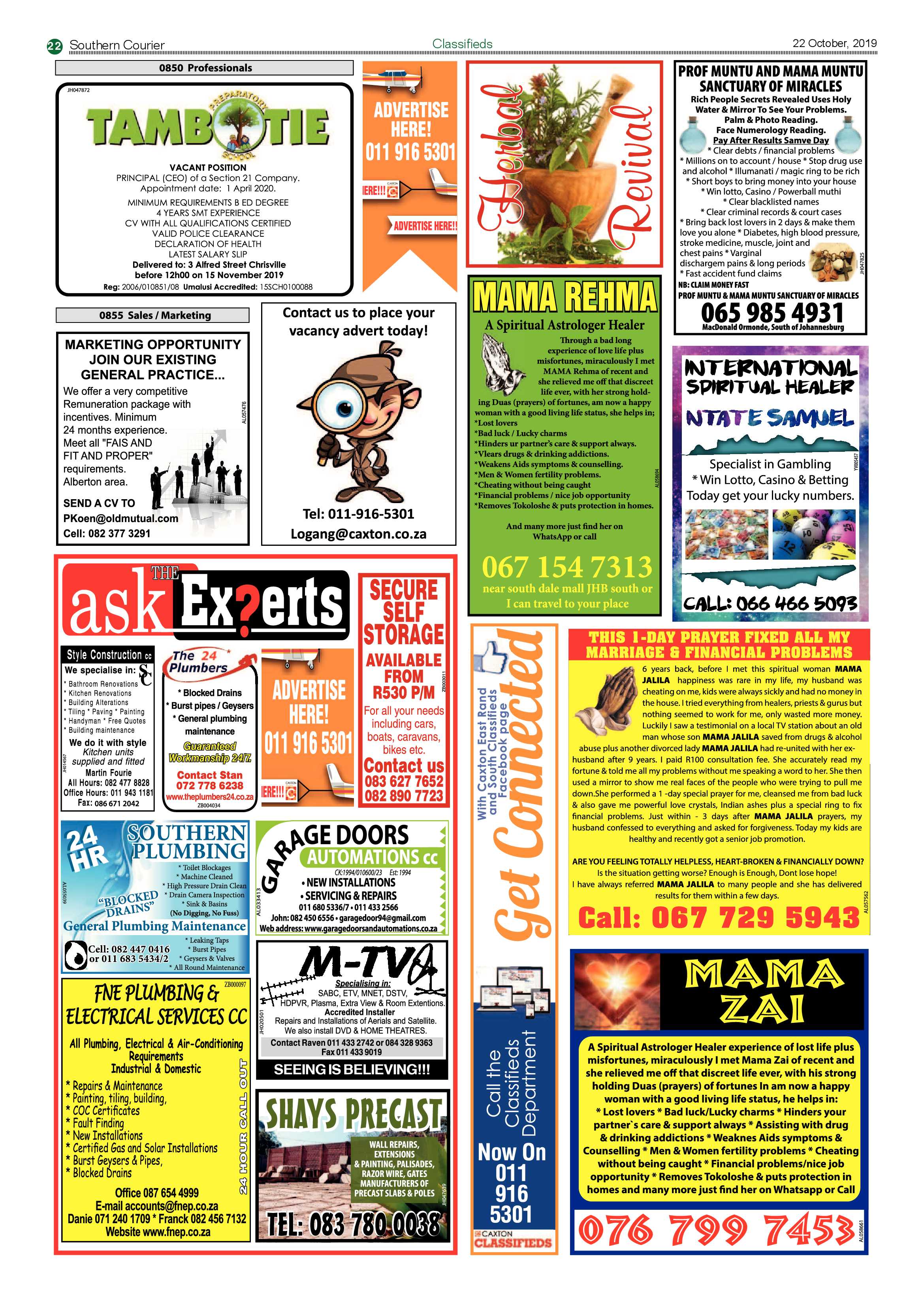 Southern Courier 22 October 2019 page 22