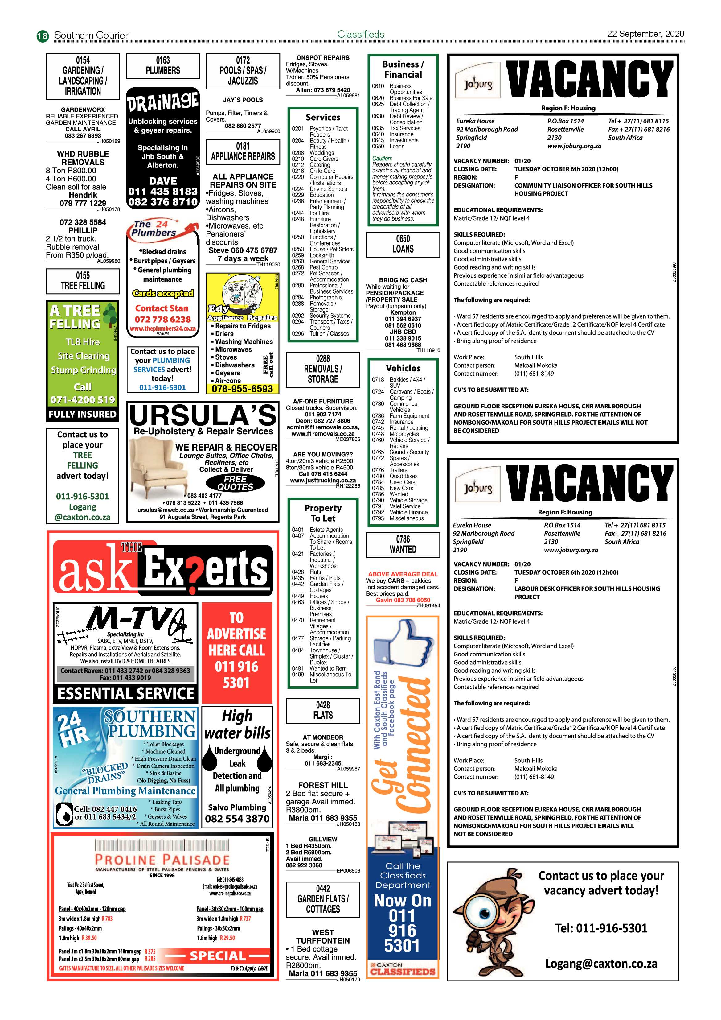 Southern Courier 22 September 2020 page 18