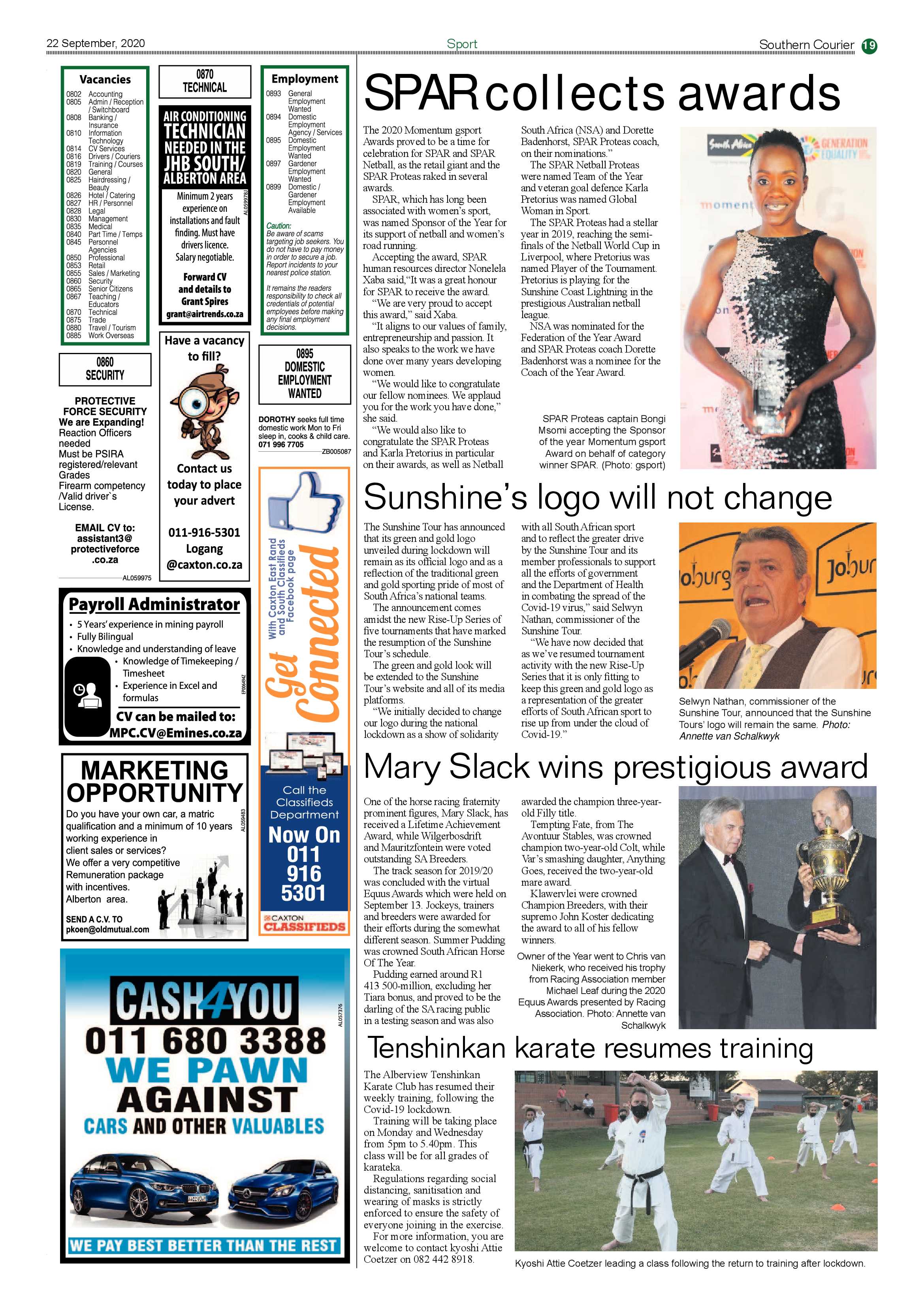 Southern Courier 22 September 2020 page 19