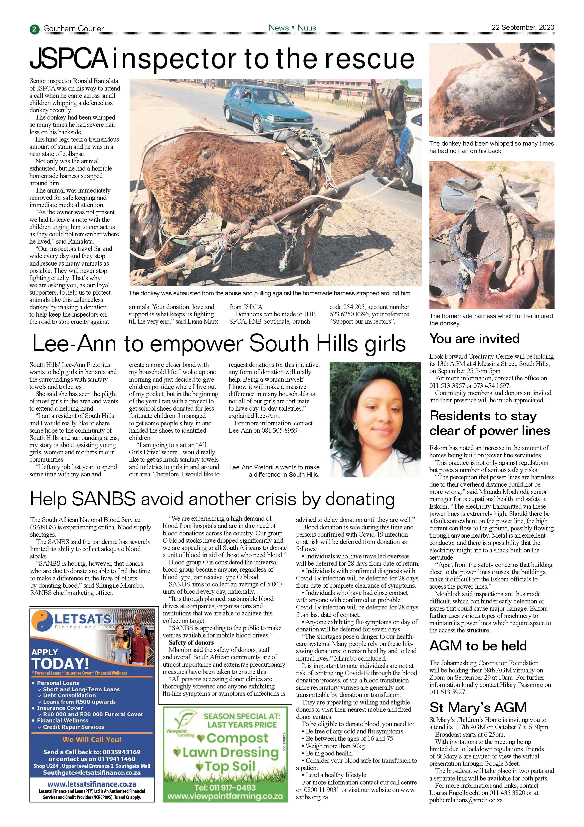 Southern Courier 22 September 2020 page 2
