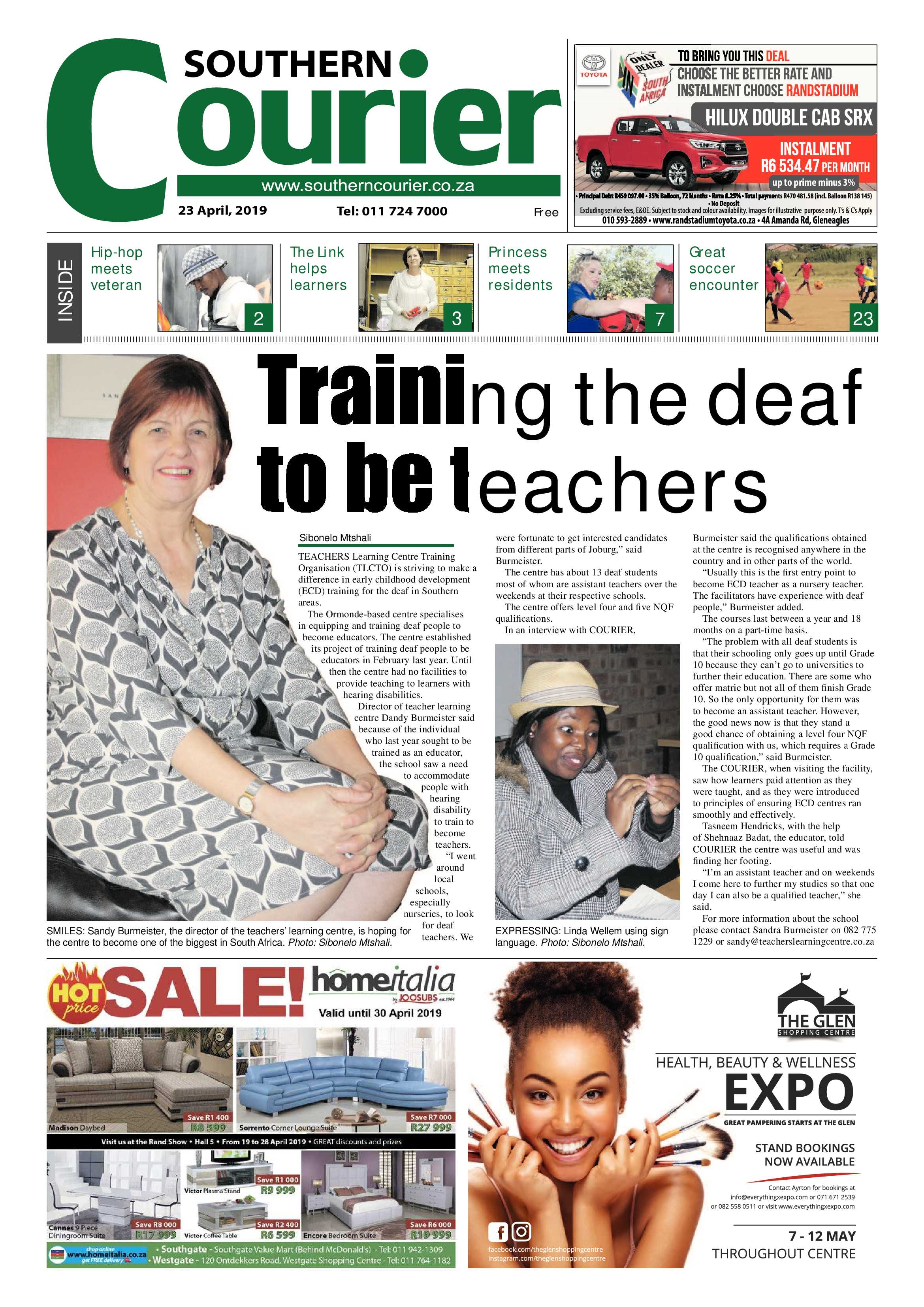 Southern Courier 23 April 2019 page 1