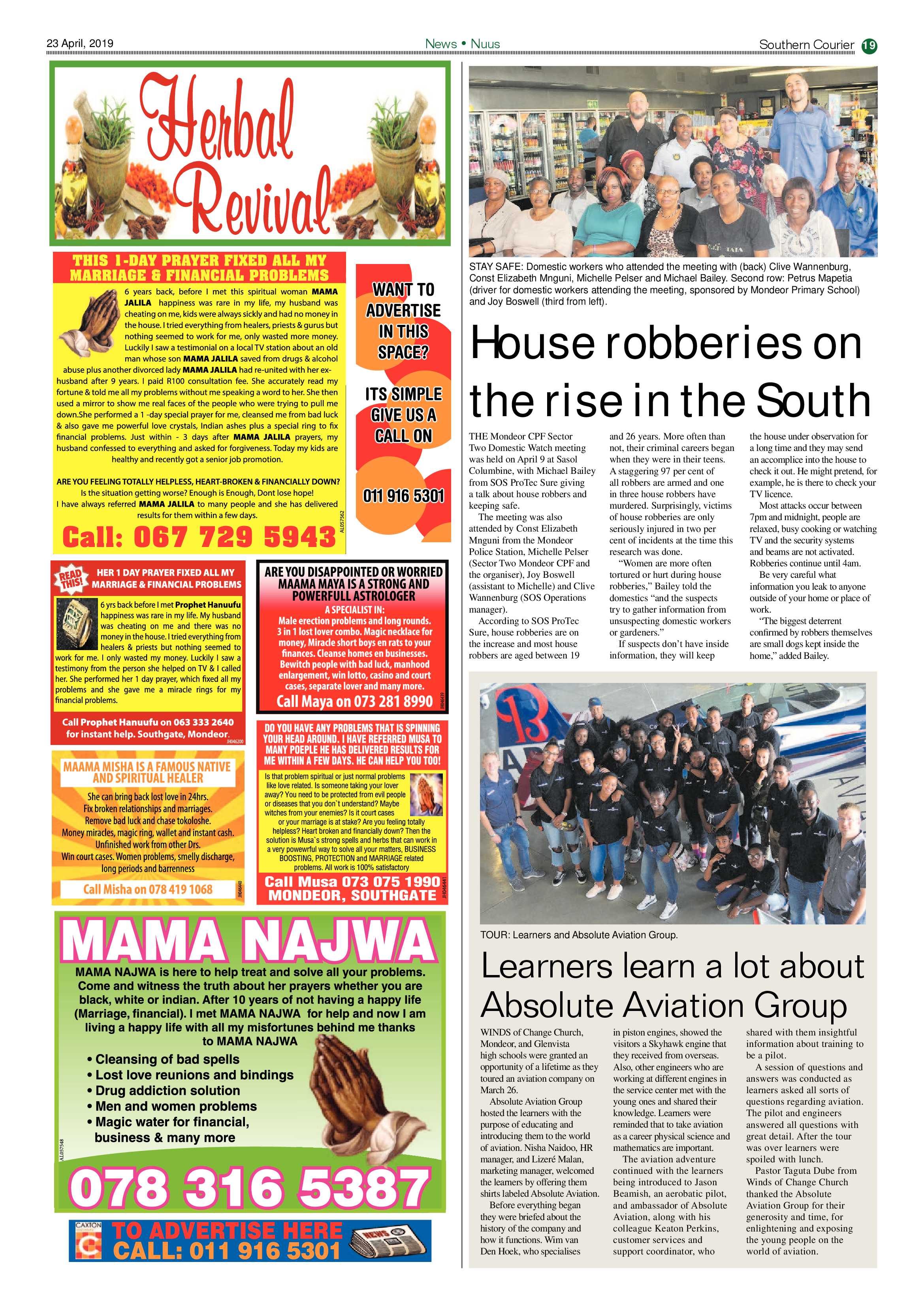 Southern Courier 23 April 2019 page 19