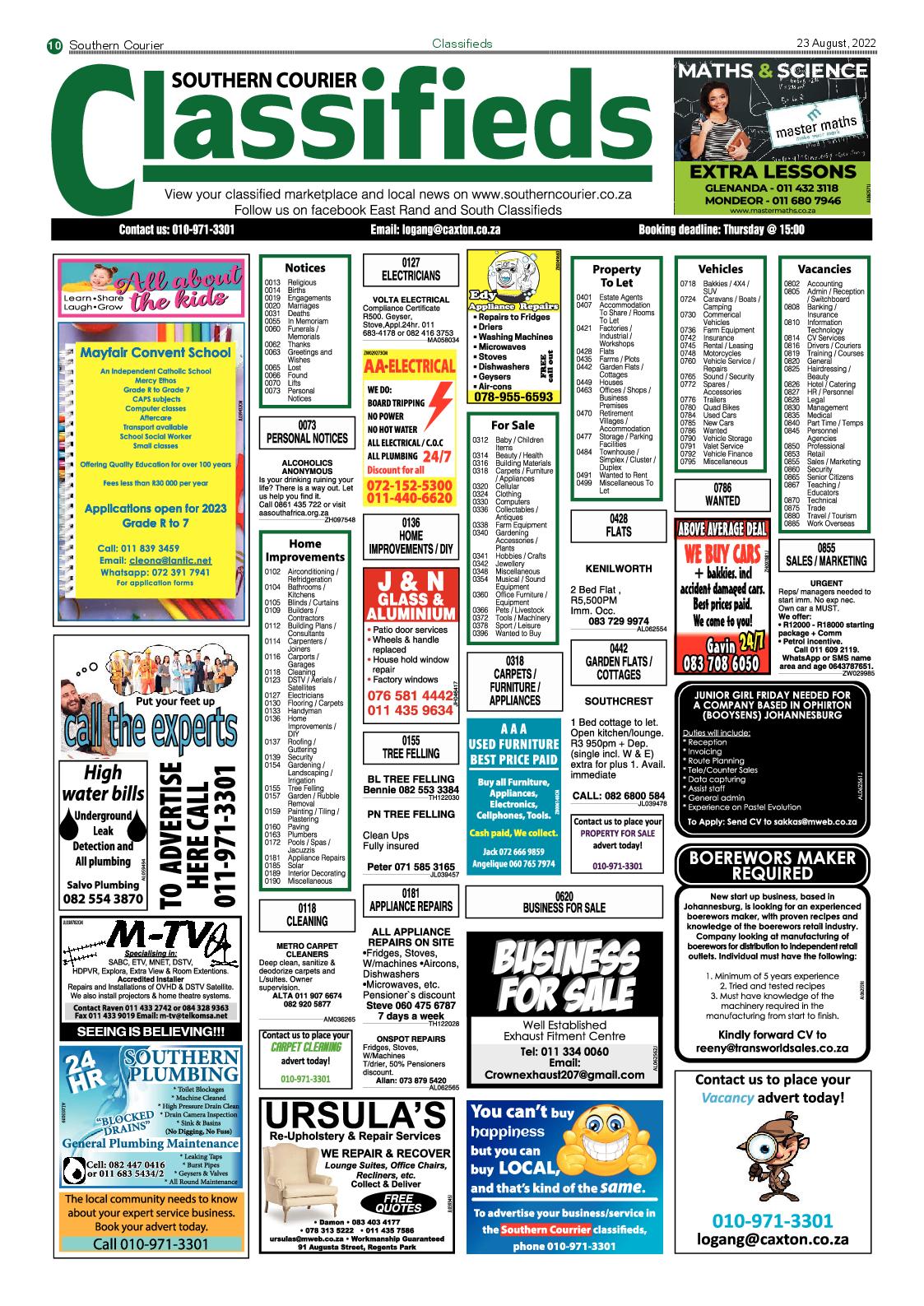 Southern Courier 23 Aug 2022 page 12