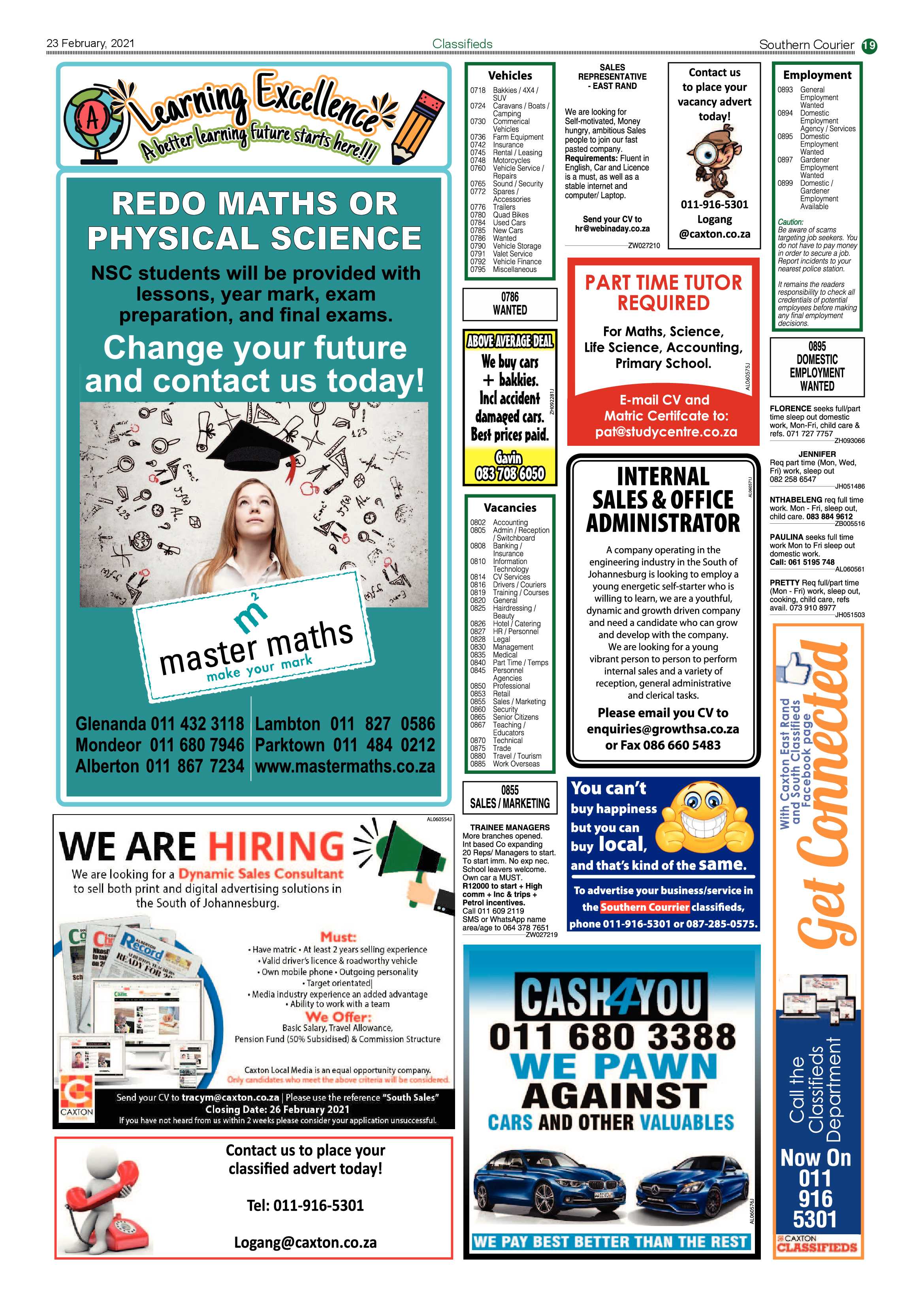 Southern Courier 23 February 2021 page 19
