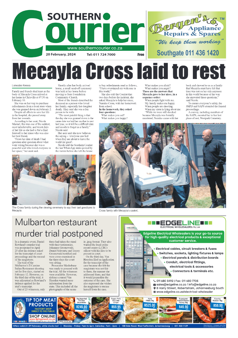 Southern Courier 23 February 2024 page 1