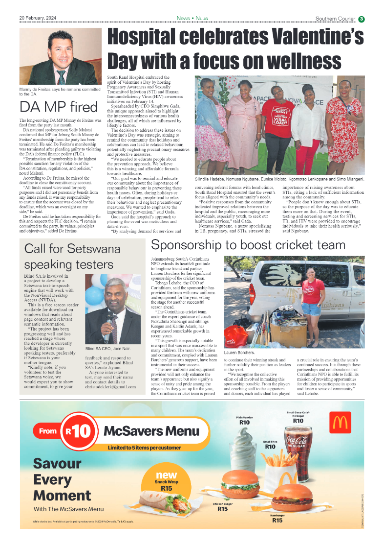 Southern Courier 23 February 2024 page 3