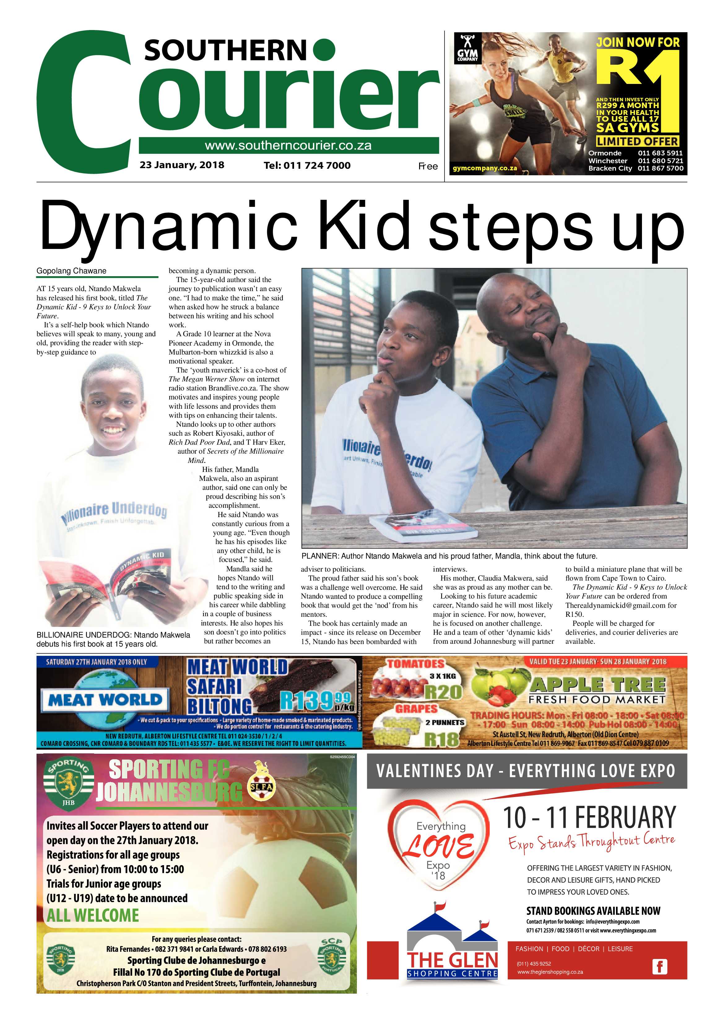 Southern Courier 23 January 2018 page 1