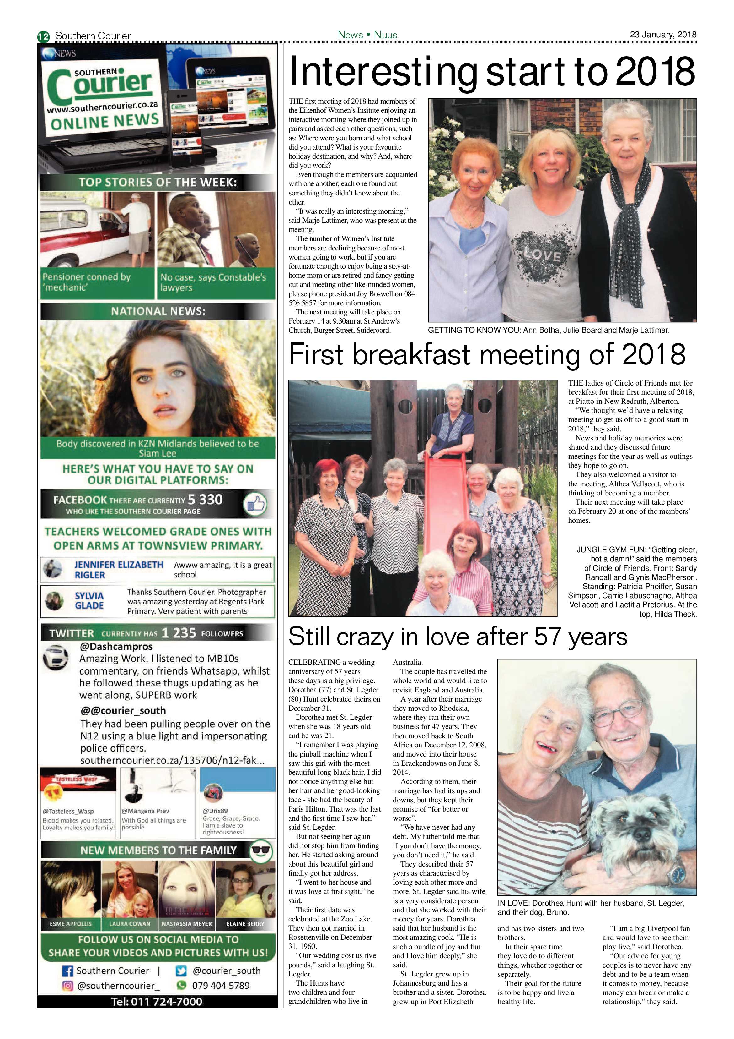 Southern Courier 23 January 2018 page 12