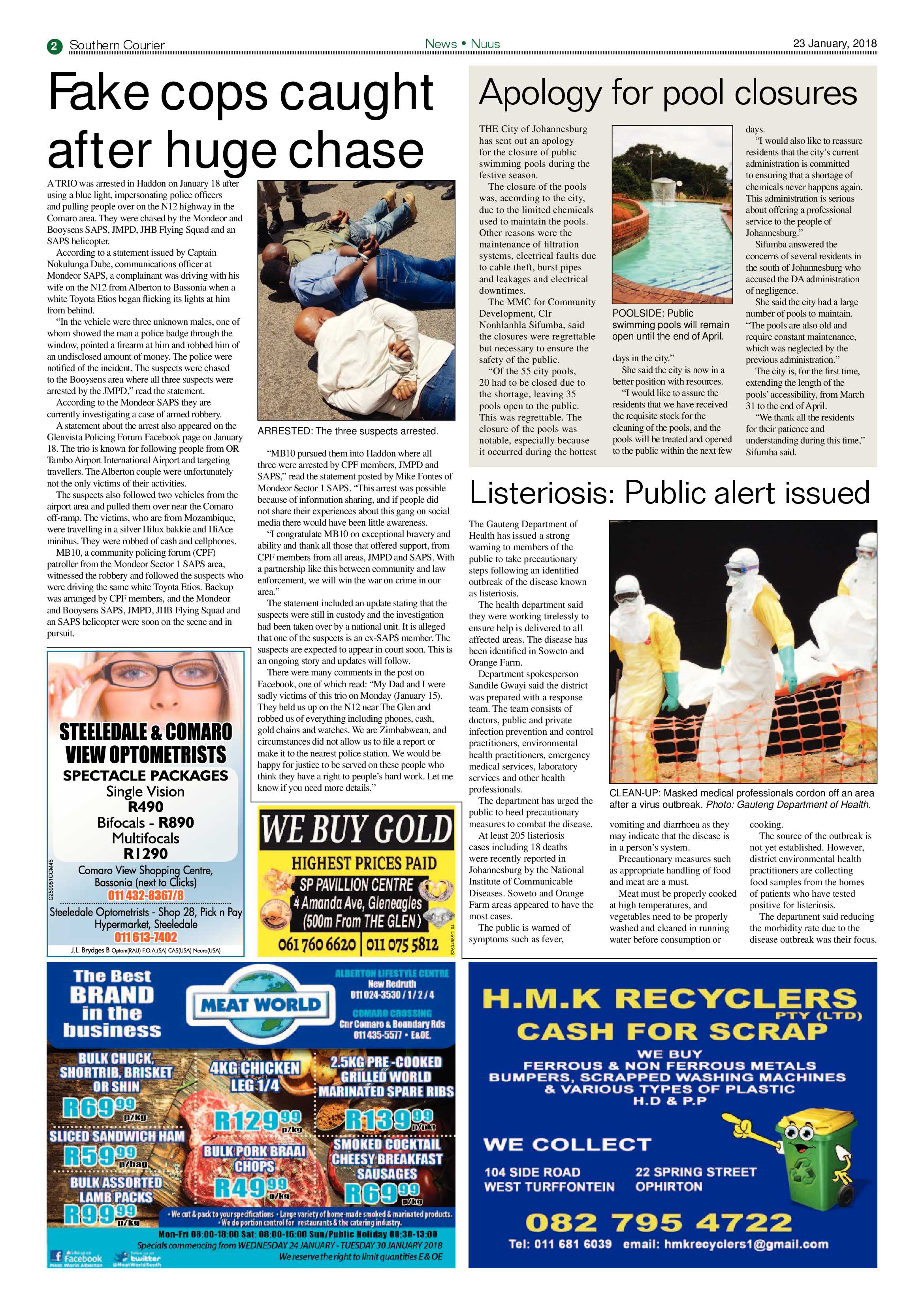Southern Courier 23 January 2018 page 2